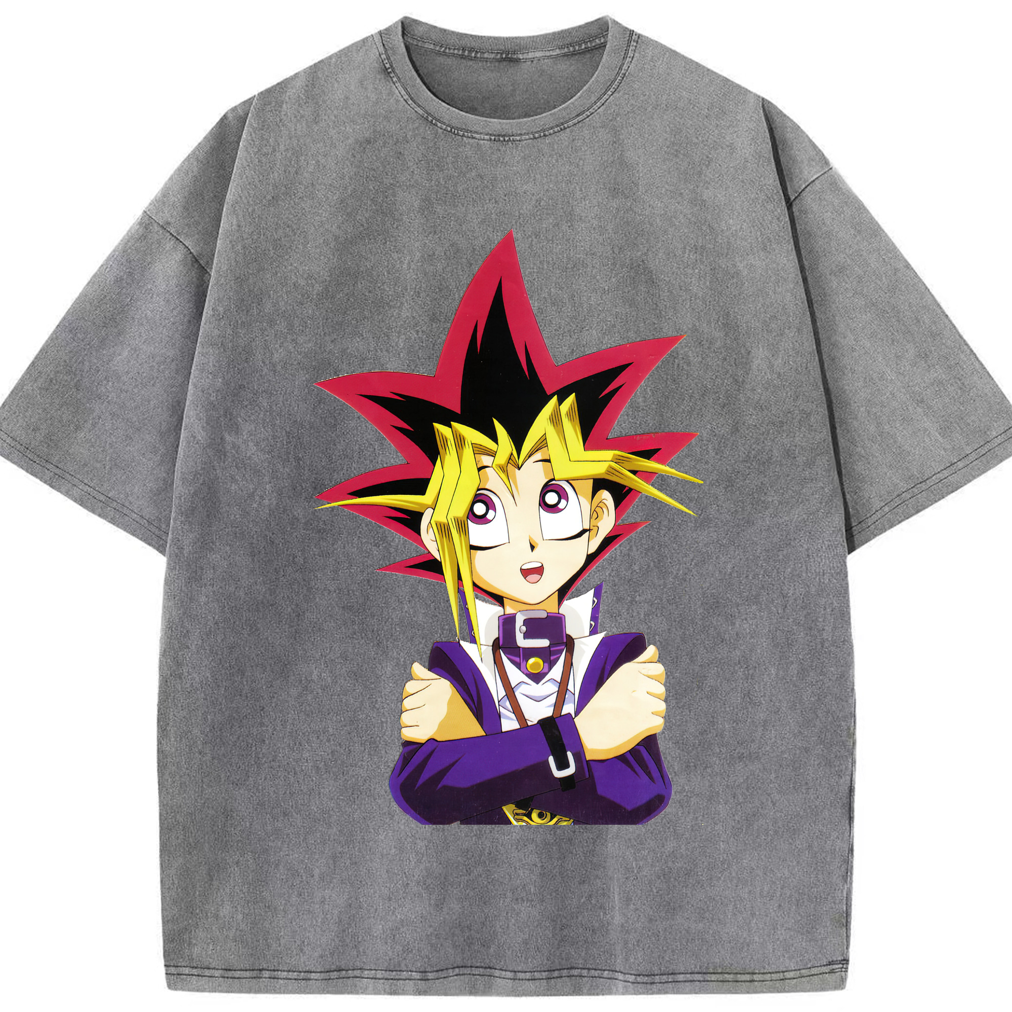 （画像用） 遊☆戯☆王 Yu-Gi-Oh! 綿100% ヴィンテージ風 半袖Tシャツ（フロントプリント）