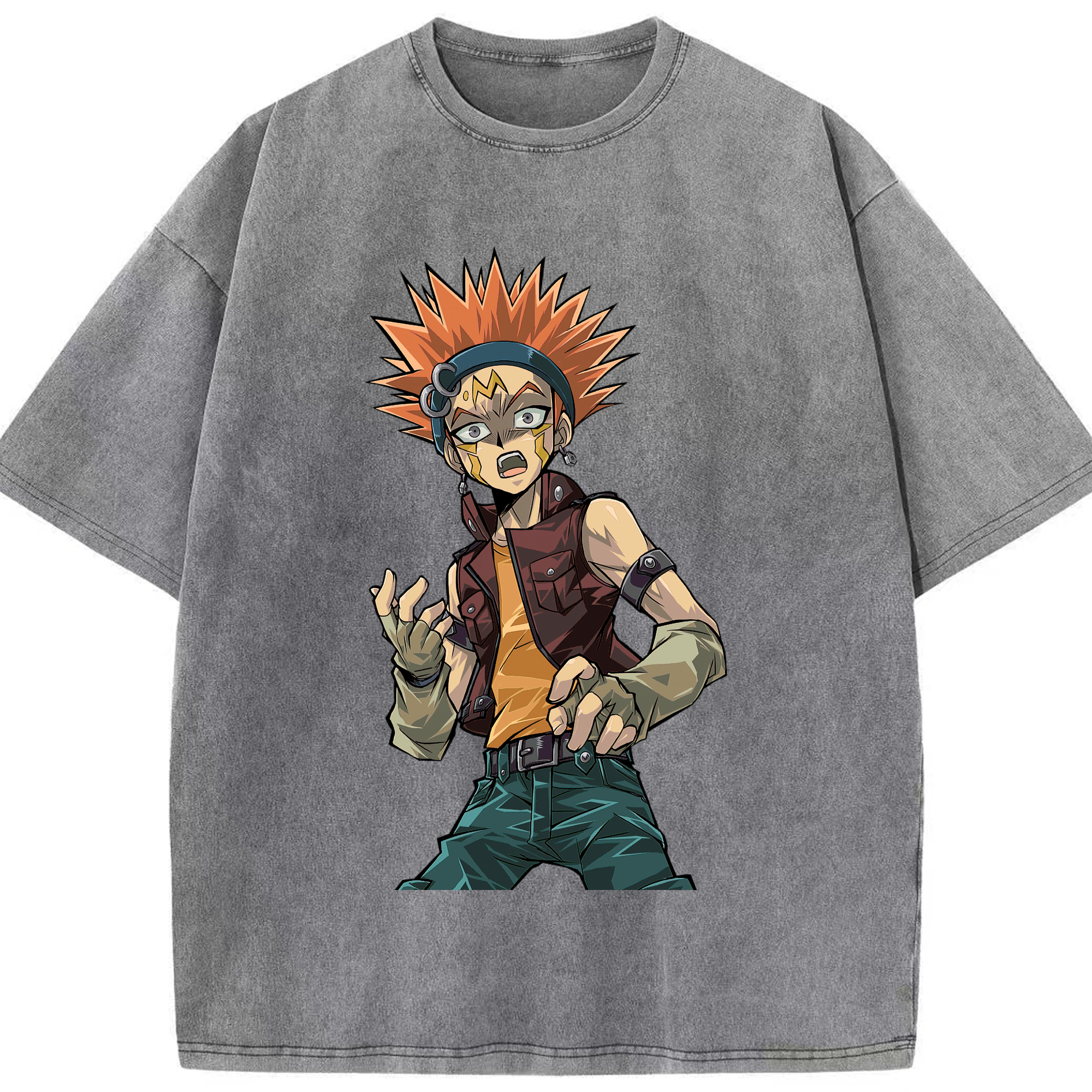 （画像用） 遊☆戯☆王 Yu-Gi-Oh! 綿100% ヴィンテージ風 半袖Tシャツ（フロントプリント）