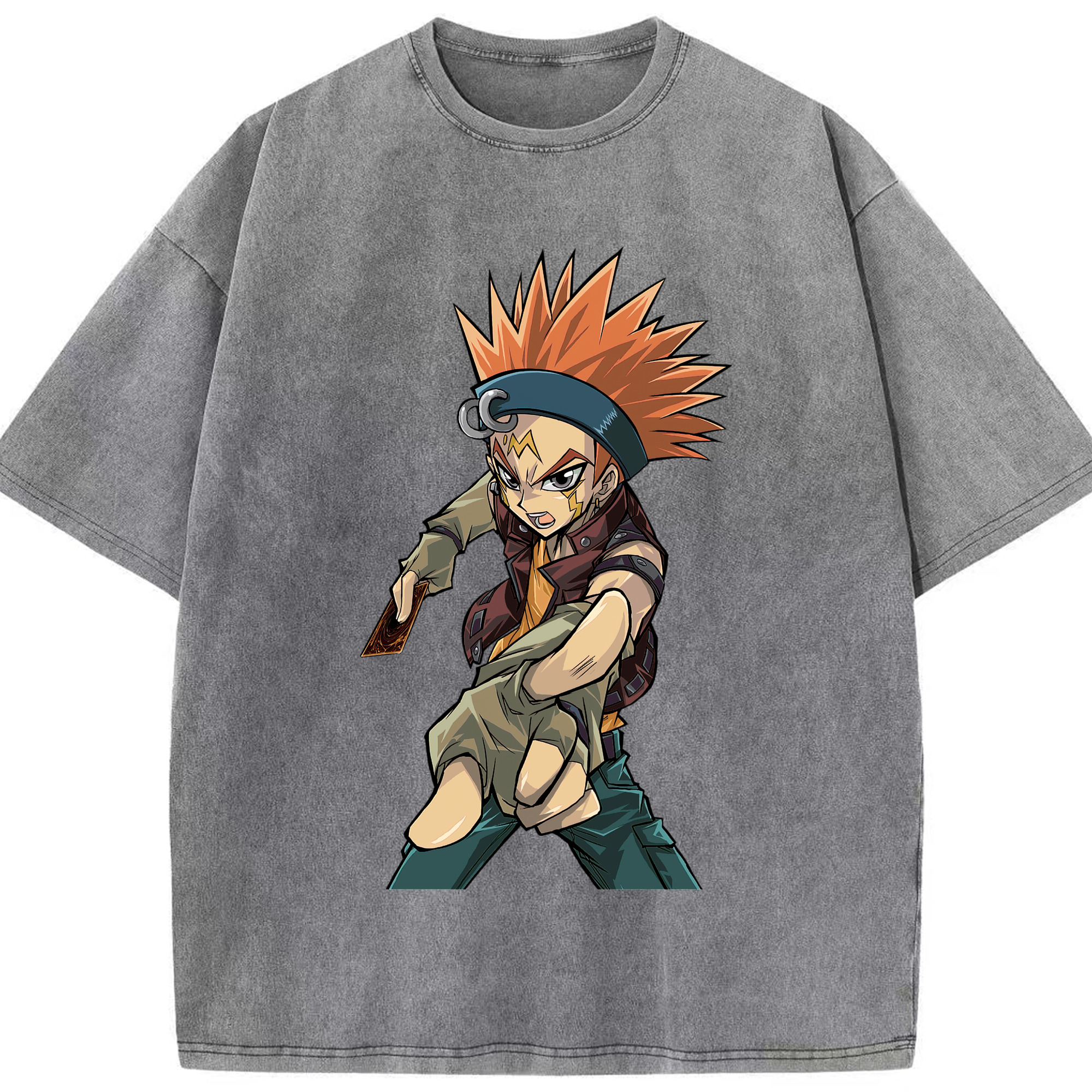 （画像用） 遊☆戯☆王 Yu-Gi-Oh! 綿100% ヴィンテージ風 半袖Tシャツ（フロントプリント）