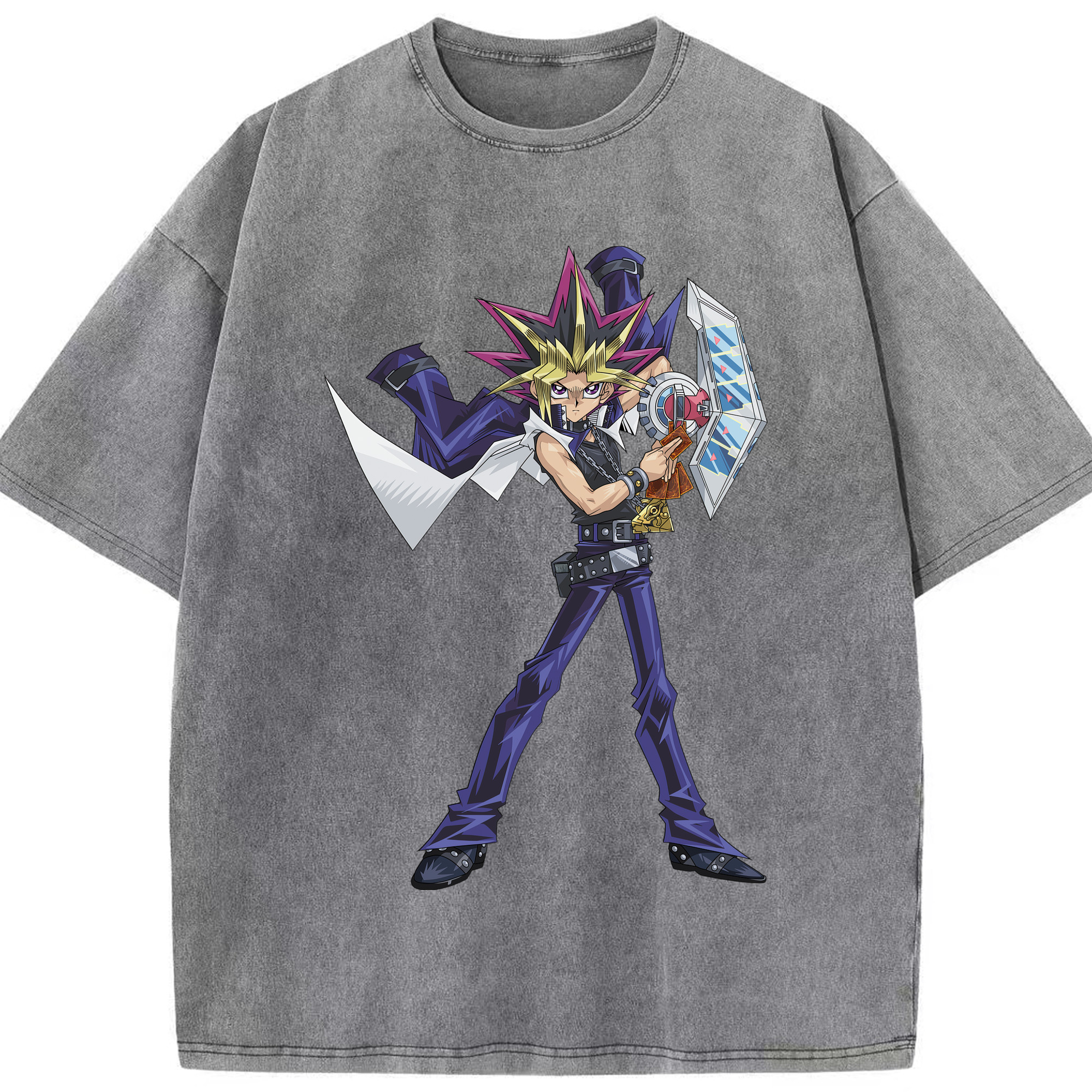 （画像用） 遊☆戯☆王 Yu-Gi-Oh! 綿100% ヴィンテージ風 半袖Tシャツ（フロントプリント）