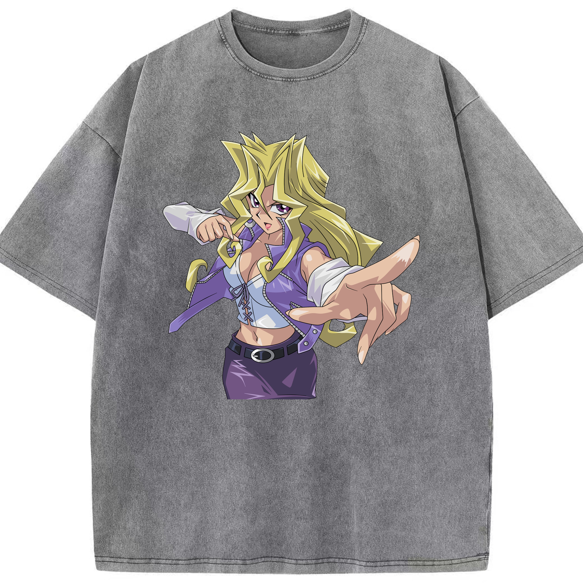 （画像用） 遊☆戯☆王 Yu-Gi-Oh! 綿100% ヴィンテージ風 半袖Tシャツ（フロントプリント）