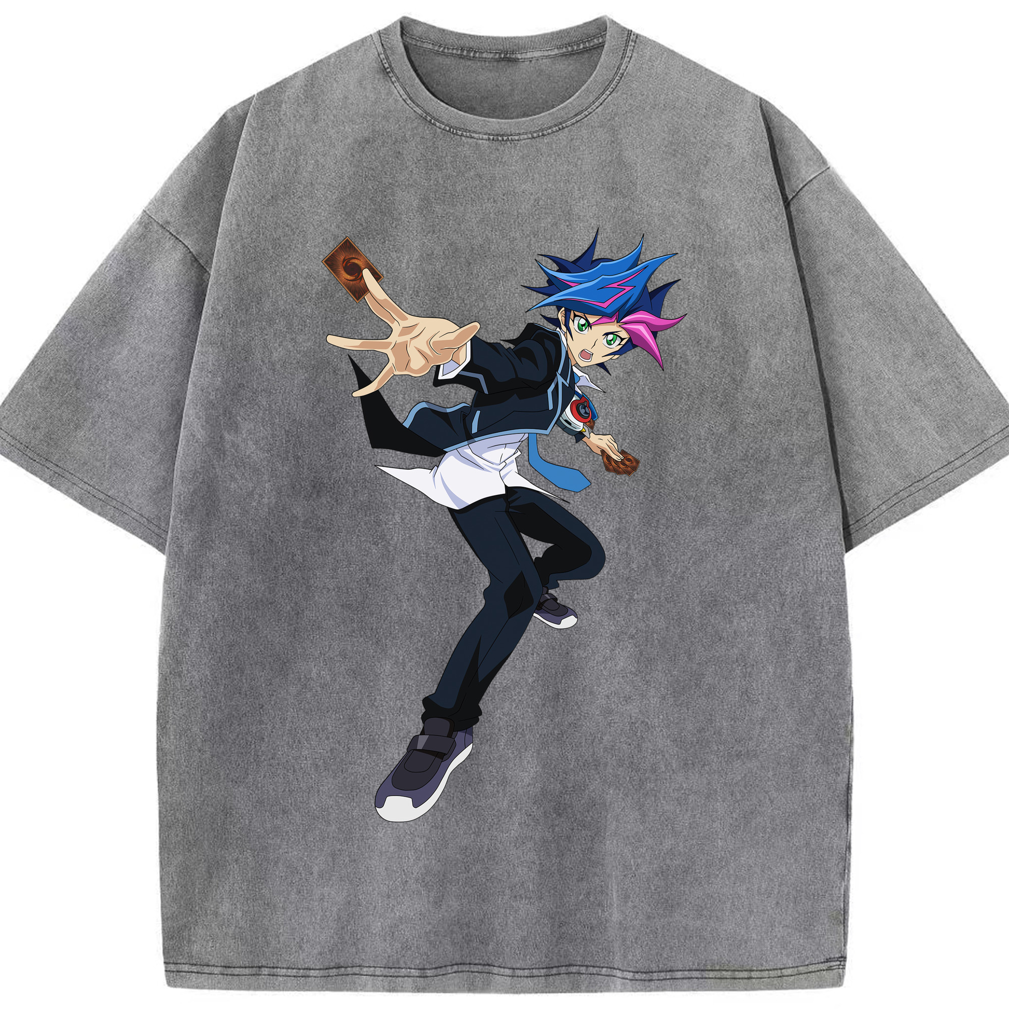 （画像用） 遊☆戯☆王 Yu-Gi-Oh! 綿100% ヴィンテージ風 半袖Tシャツ（フロントプリント）