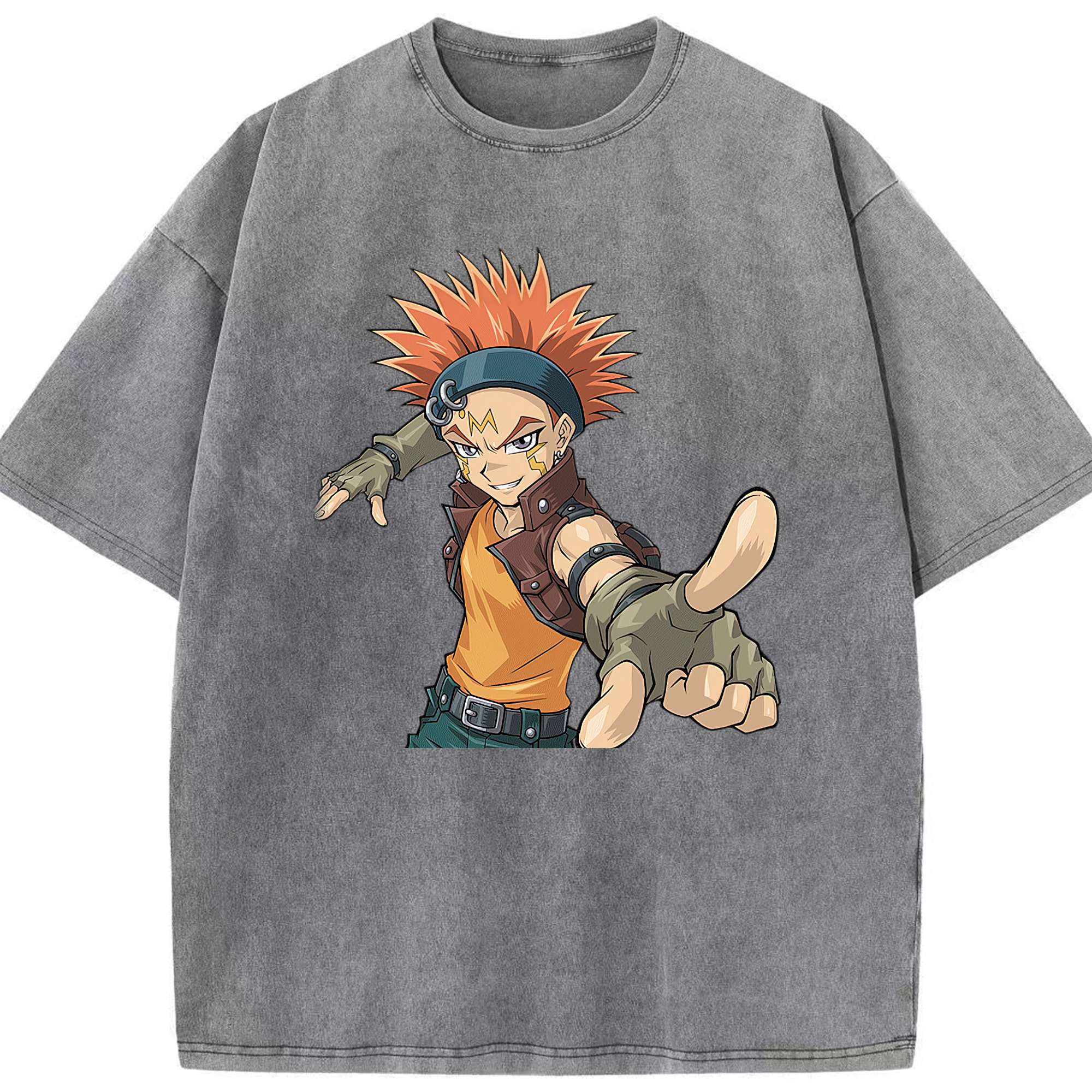 （画像用） 遊☆戯☆王 Yu-Gi-Oh! 綿100% ヴィンテージ風 半袖Tシャツ（フロントプリント）
