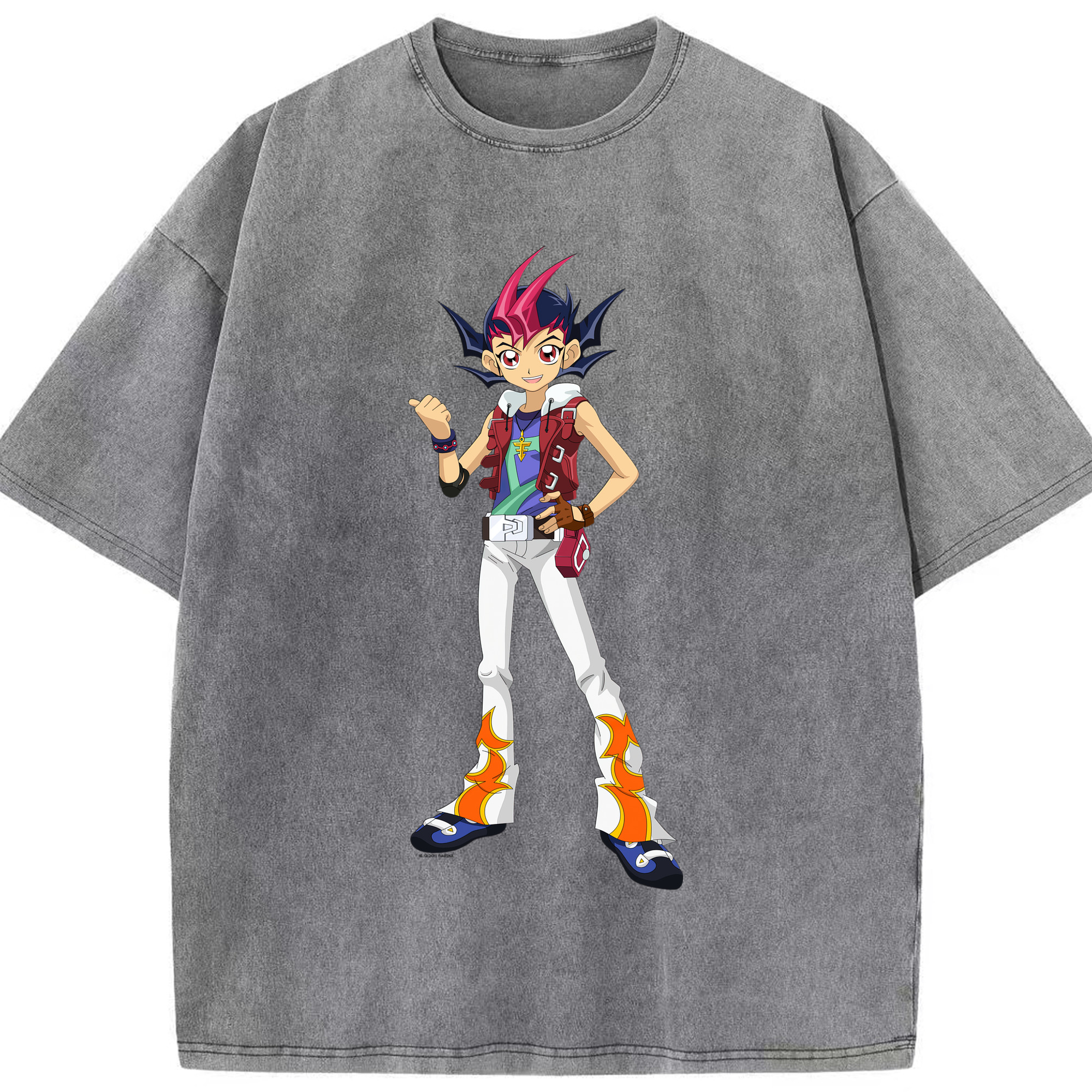 （画像用） 遊☆戯☆王 Yu-Gi-Oh! 綿100% ヴィンテージ風 半袖Tシャツ（フロントプリント）