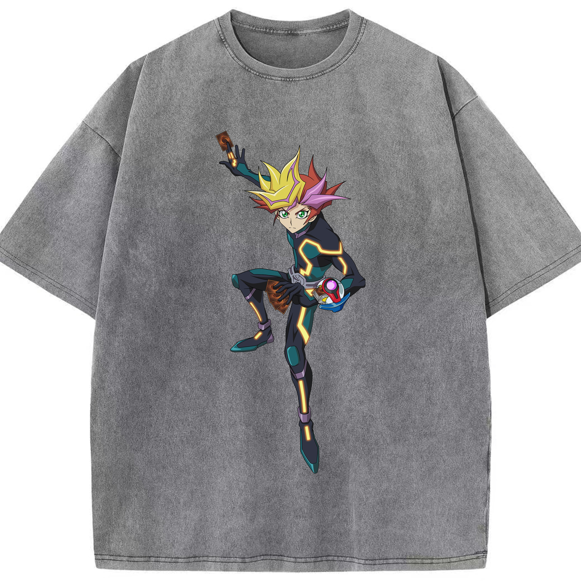（画像用） 遊☆戯☆王 Yu-Gi-Oh! 綿100% ヴィンテージ風 半袖Tシャツ（フロントプリント）
