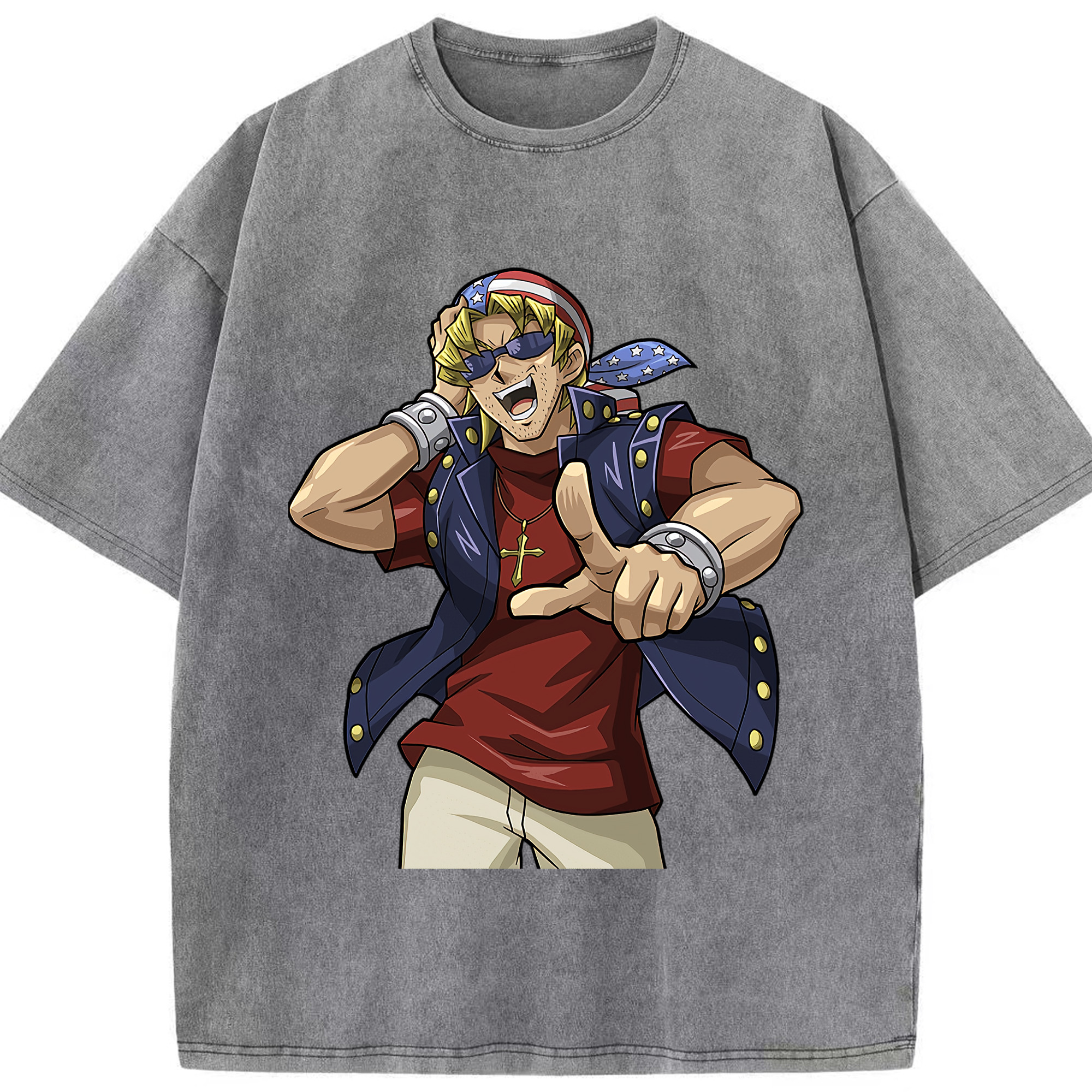 （画像用） 遊☆戯☆王 Yu-Gi-Oh! 綿100% ヴィンテージ風 半袖Tシャツ（フロントプリント）