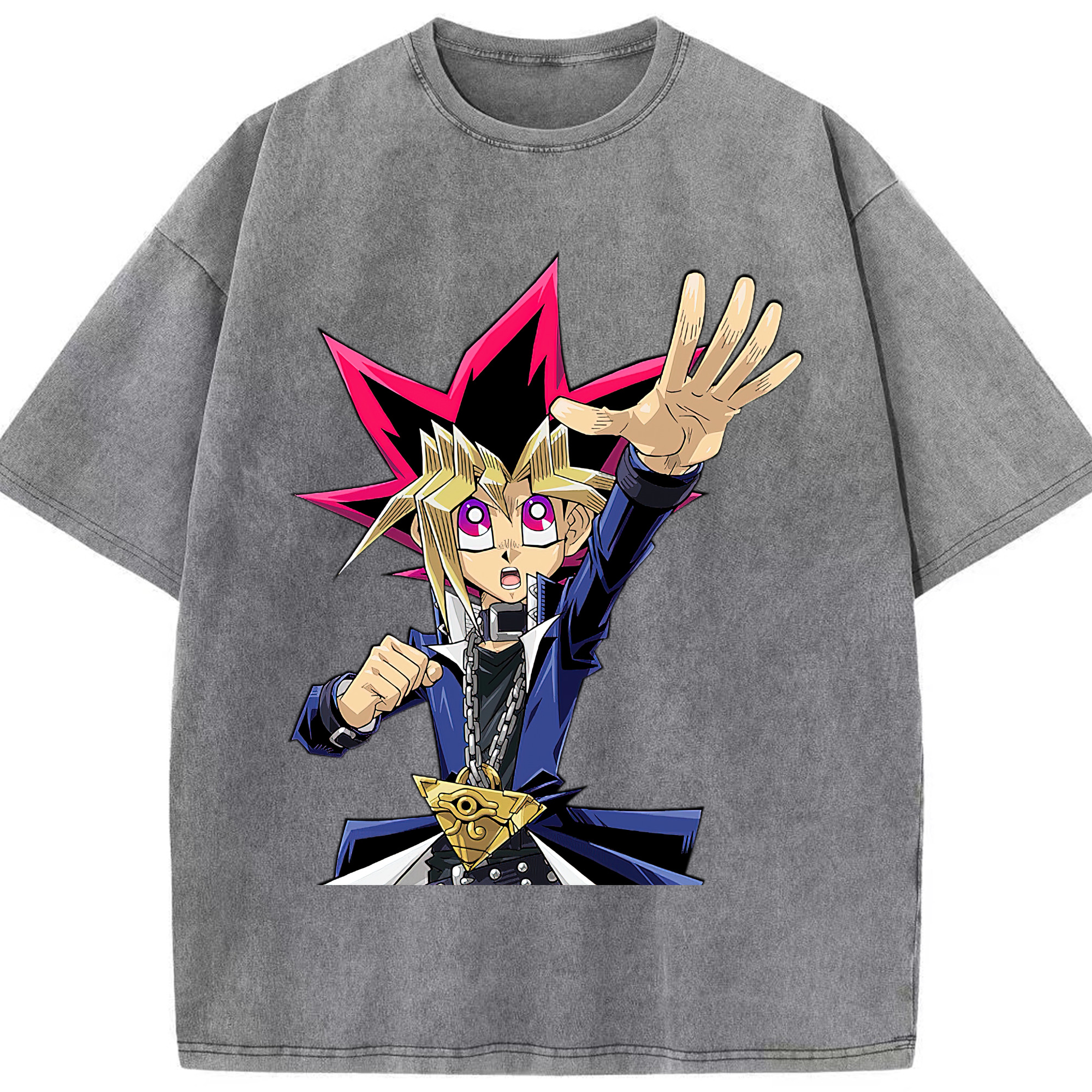 （画像用） 遊☆戯☆王 Yu-Gi-Oh! 綿100% ヴィンテージ風 半袖Tシャツ（フロントプリント）