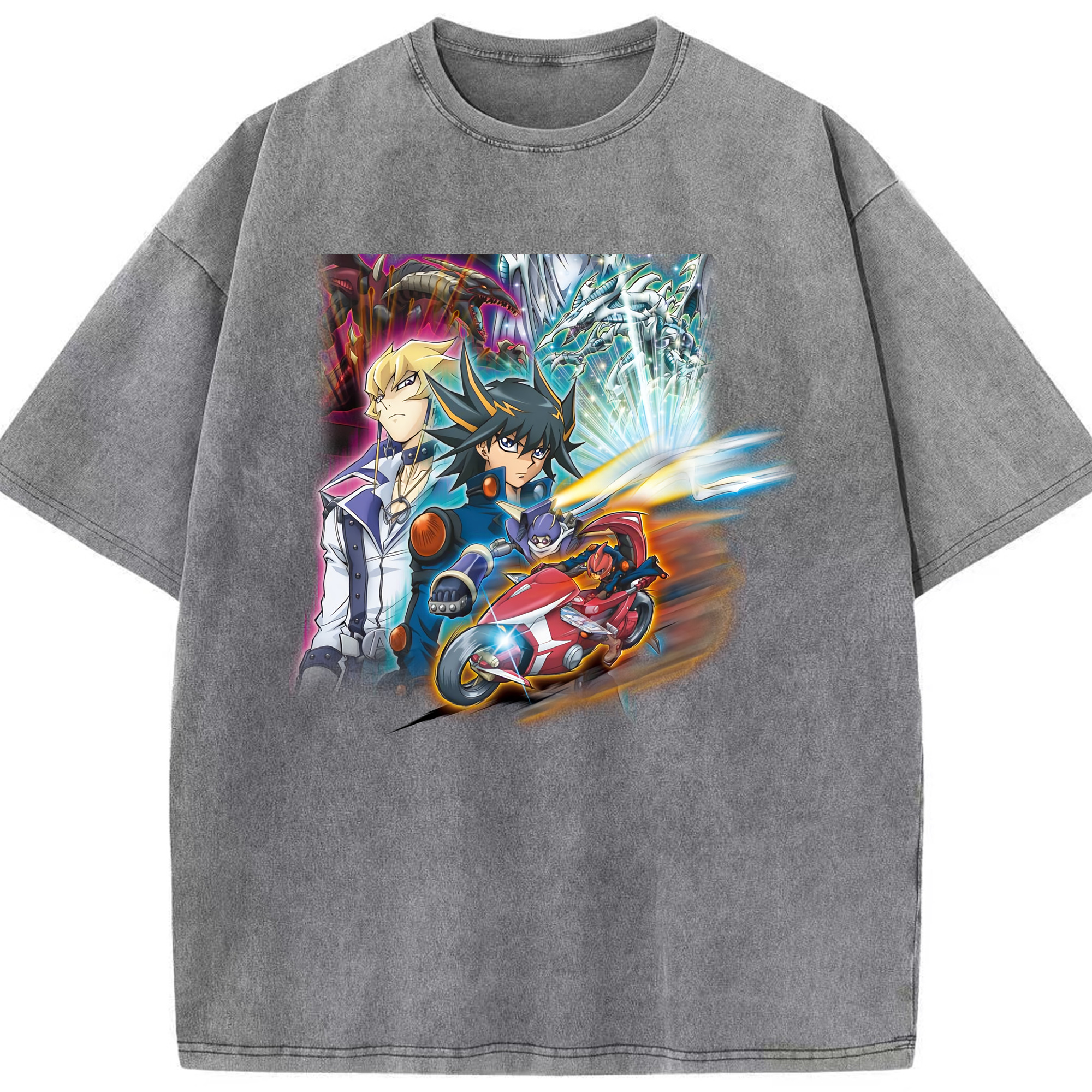 （画像用） 遊☆戯☆王 Yu-Gi-Oh! 綿100% ヴィンテージ風 半袖Tシャツ（フロントプリント）