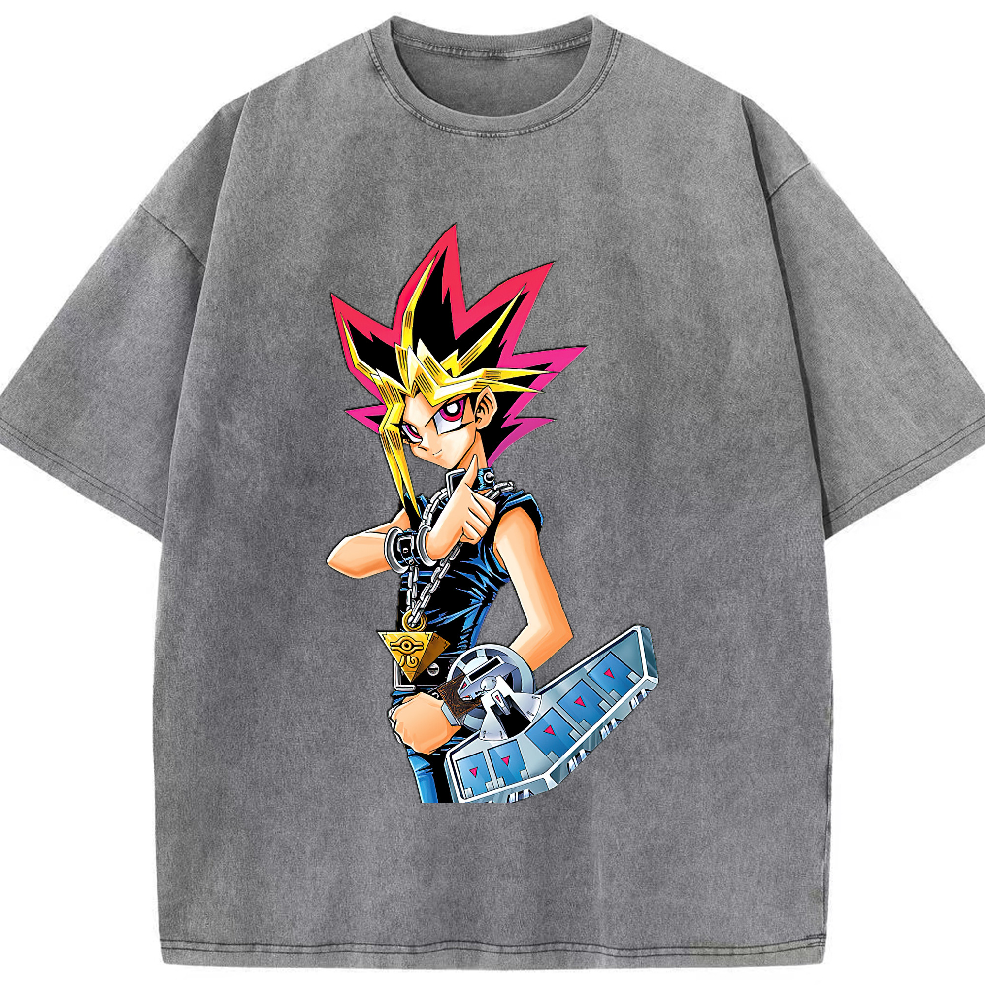 （画像用） 遊☆戯☆王 Yu-Gi-Oh! 綿100% ヴィンテージ風 半袖Tシャツ（フロントプリント）