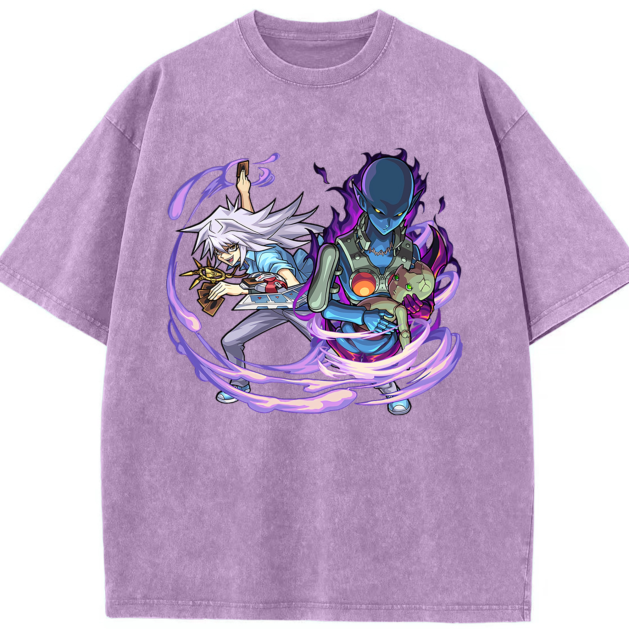 （画像用） 遊☆戯☆王 Yu-Gi-Oh! 綿100% ヴィンテージ風 半袖Tシャツ（フロントプリント）