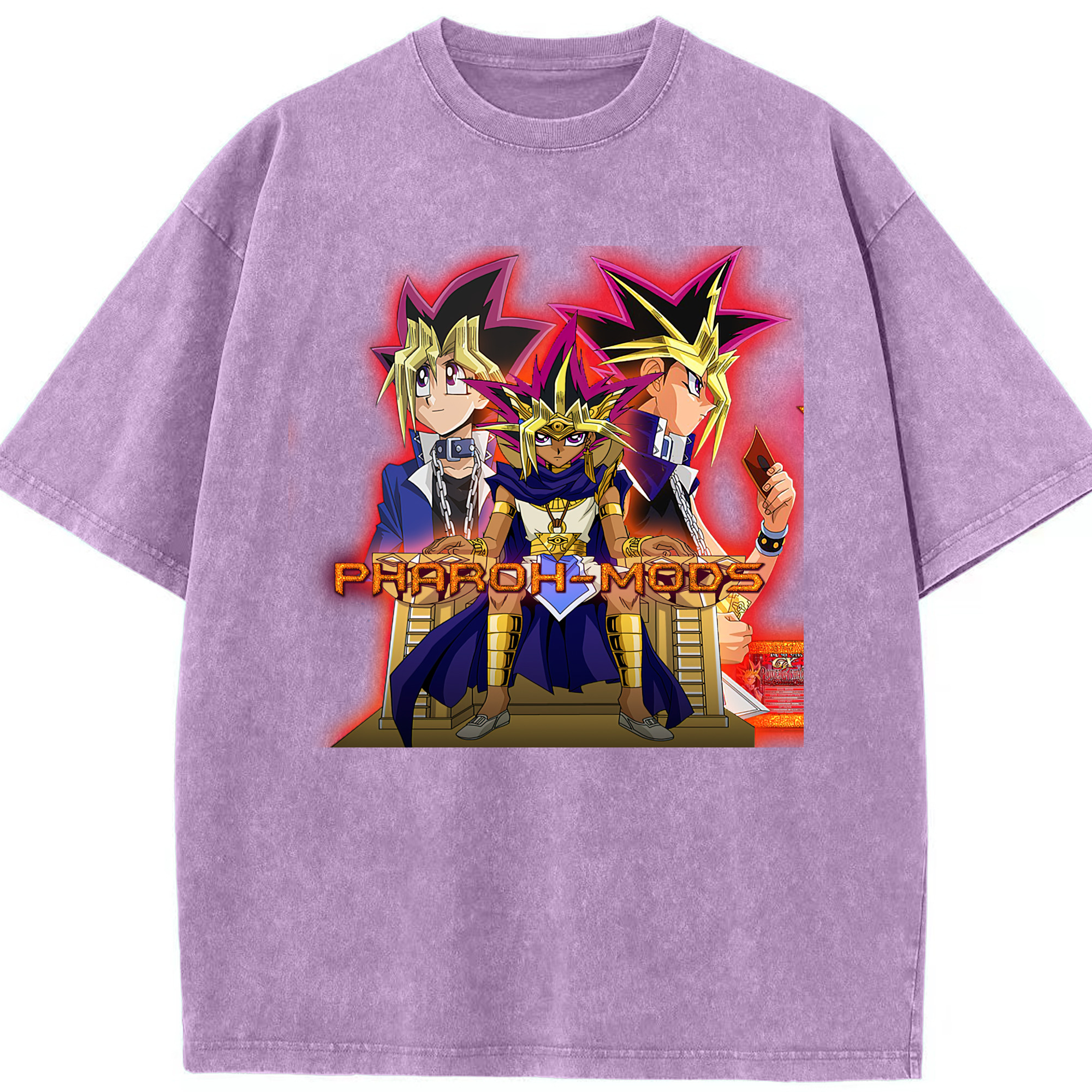 （画像用） 遊☆戯☆王 Yu-Gi-Oh! 綿100% ヴィンテージ風 半袖Tシャツ（フロントプリント）