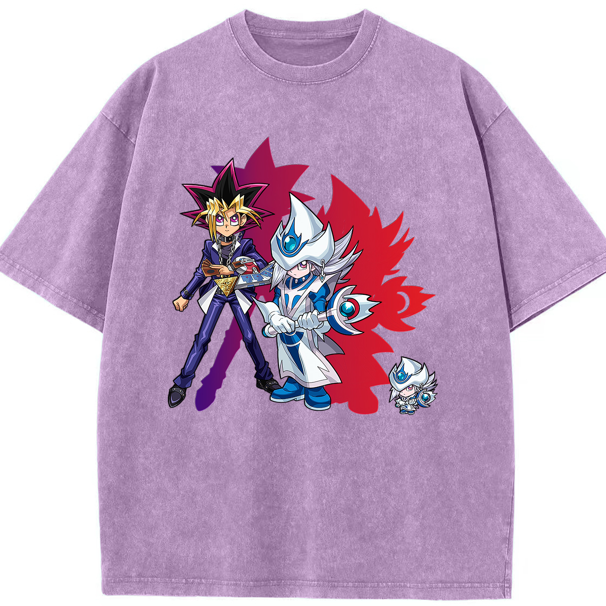（画像用） 遊☆戯☆王 Yu-Gi-Oh! 綿100% ヴィンテージ風 半袖Tシャツ（フロントプリント）