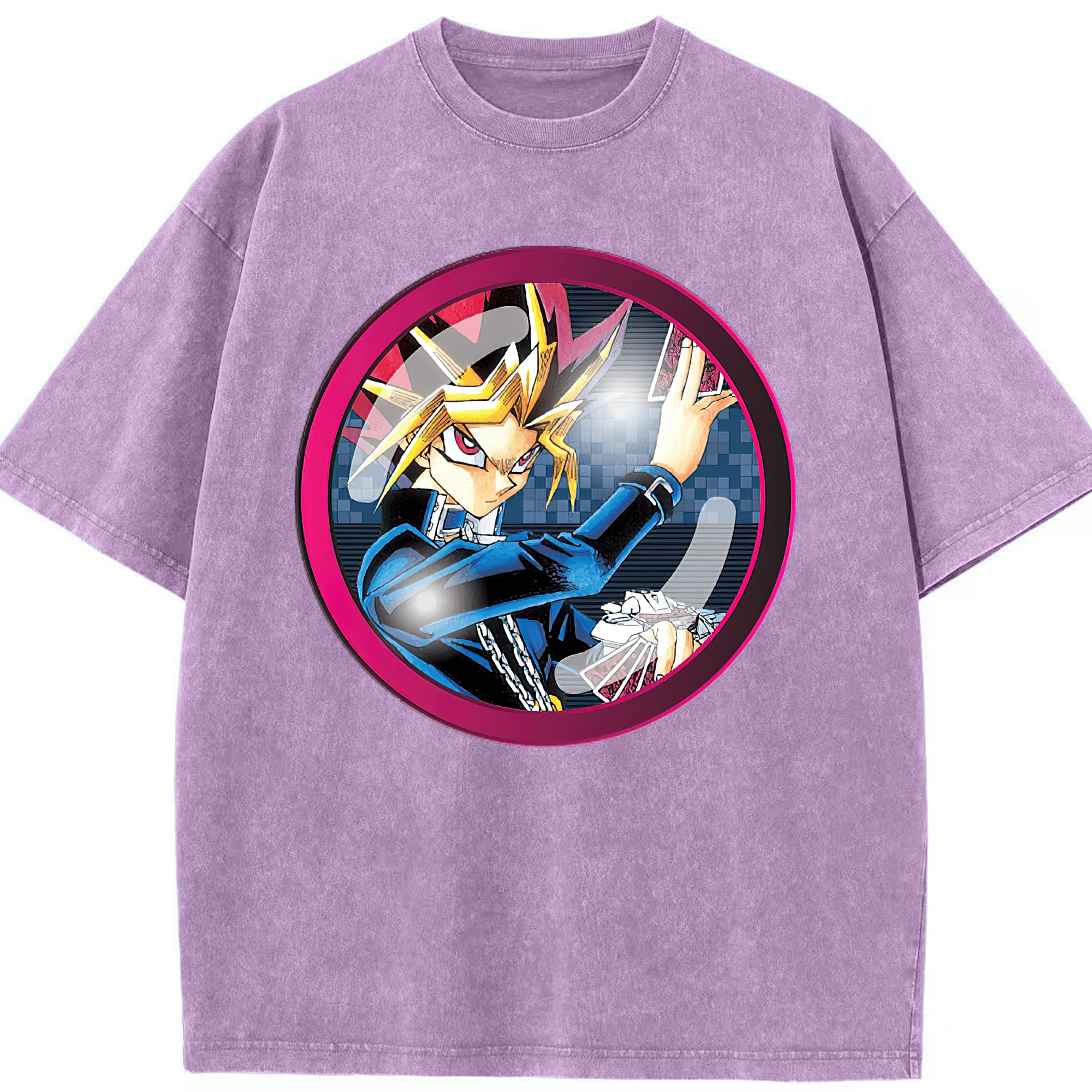 （画像用） 遊☆戯☆王 Yu-Gi-Oh! 綿100% ヴィンテージ風 半袖Tシャツ（フロントプリント）