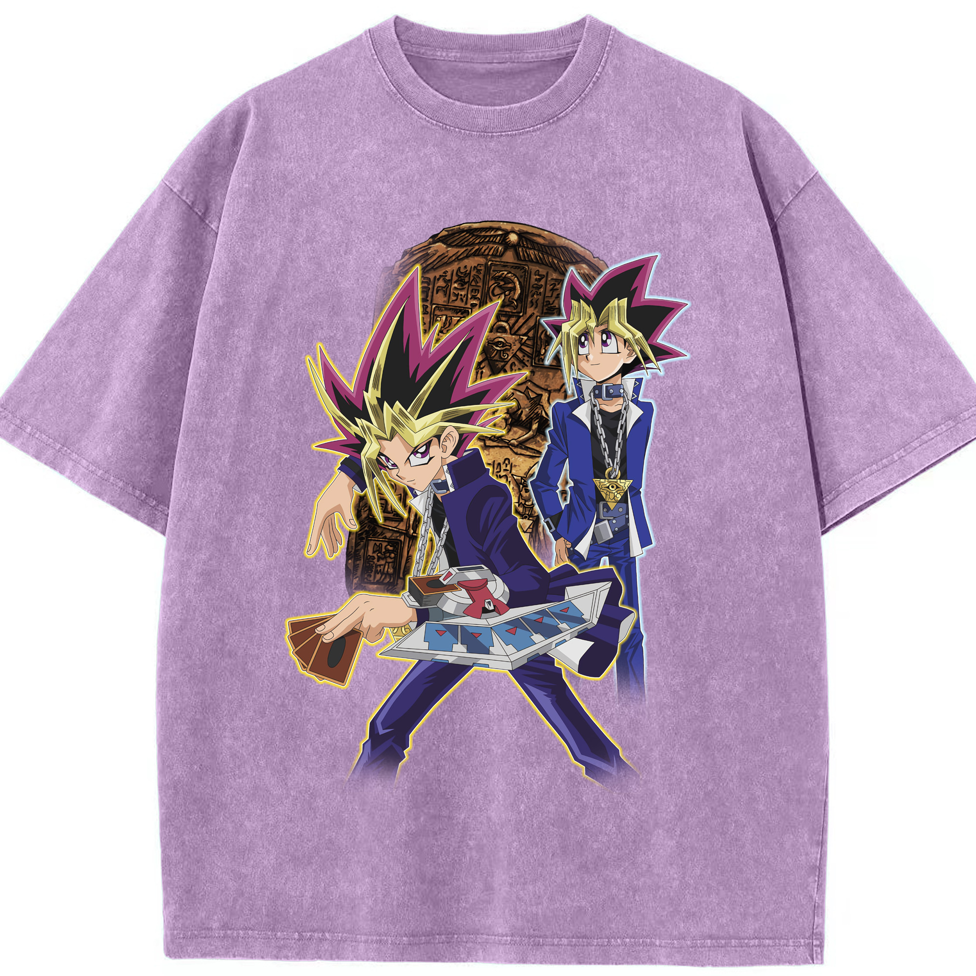 （画像用） 遊☆戯☆王 Yu-Gi-Oh! 綿100% ヴィンテージ風 半袖Tシャツ（フロントプリント）