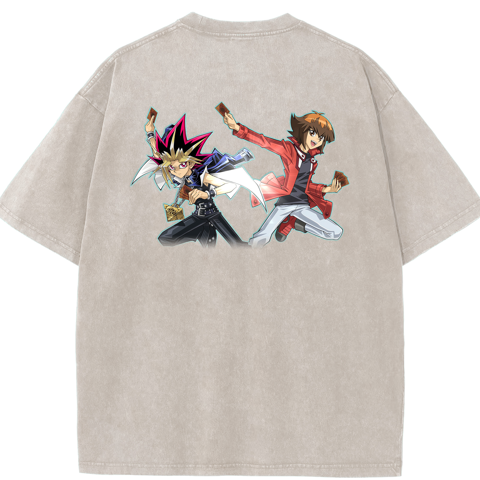（画像用） 遊☆戯☆王 Yu-Gi-Oh! 綿100% ヴィンテージ風 半袖Tシャツ（背面プリント）