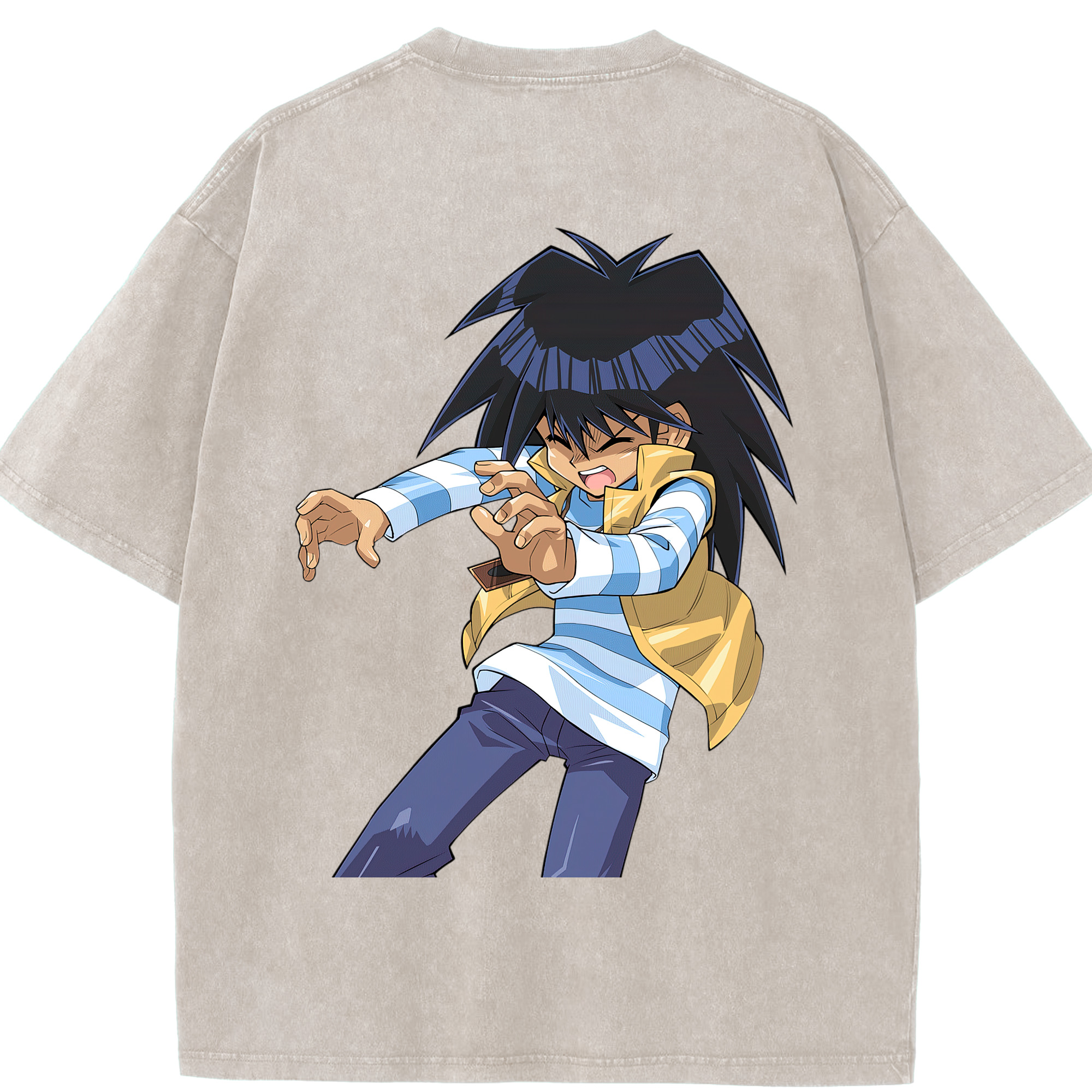 （画像用） 遊☆戯☆王 Yu-Gi-Oh! 綿100% ヴィンテージ風 半袖Tシャツ（背面プリント）