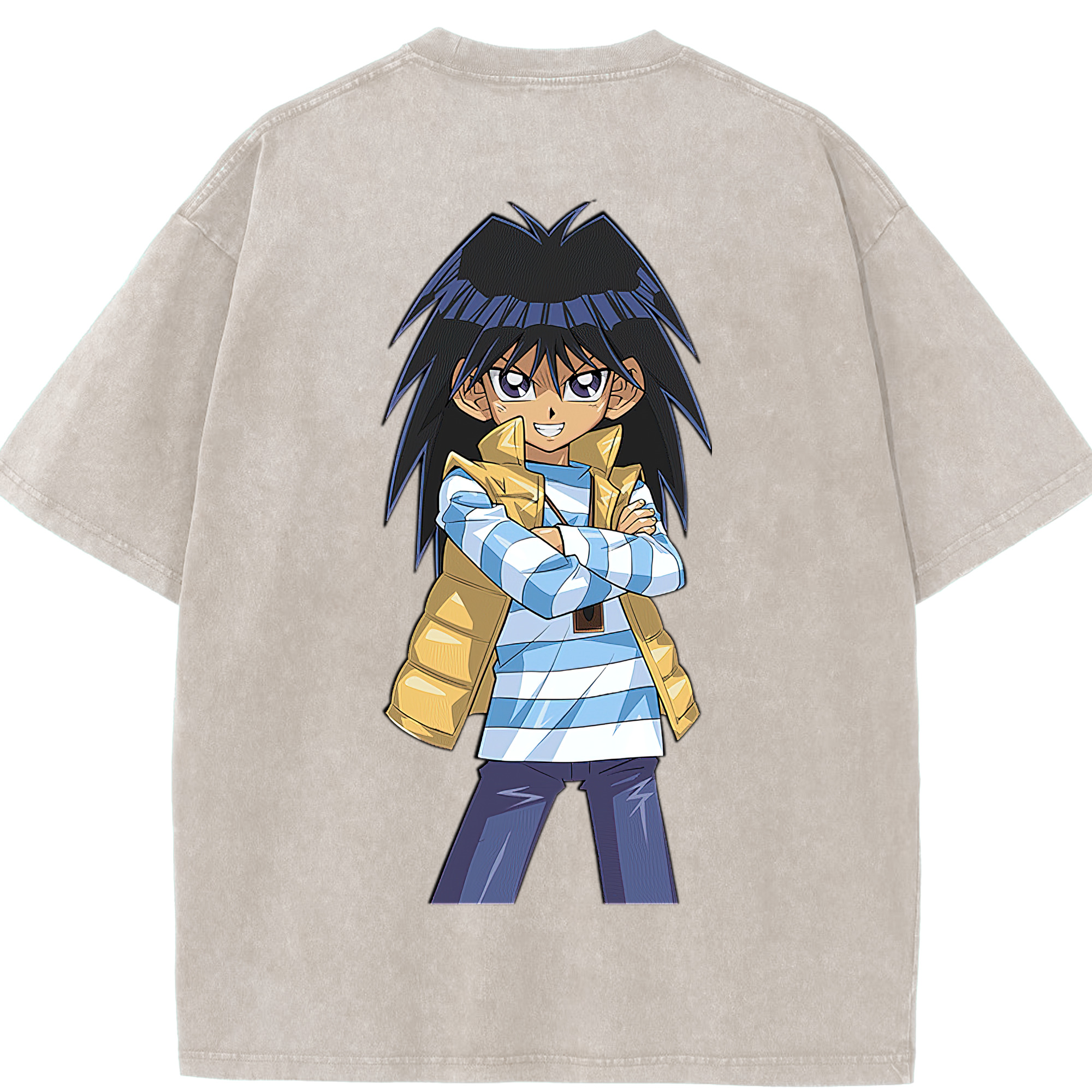 （画像用） 遊☆戯☆王 Yu-Gi-Oh! 綿100% ヴィンテージ風 半袖Tシャツ（背面プリント）