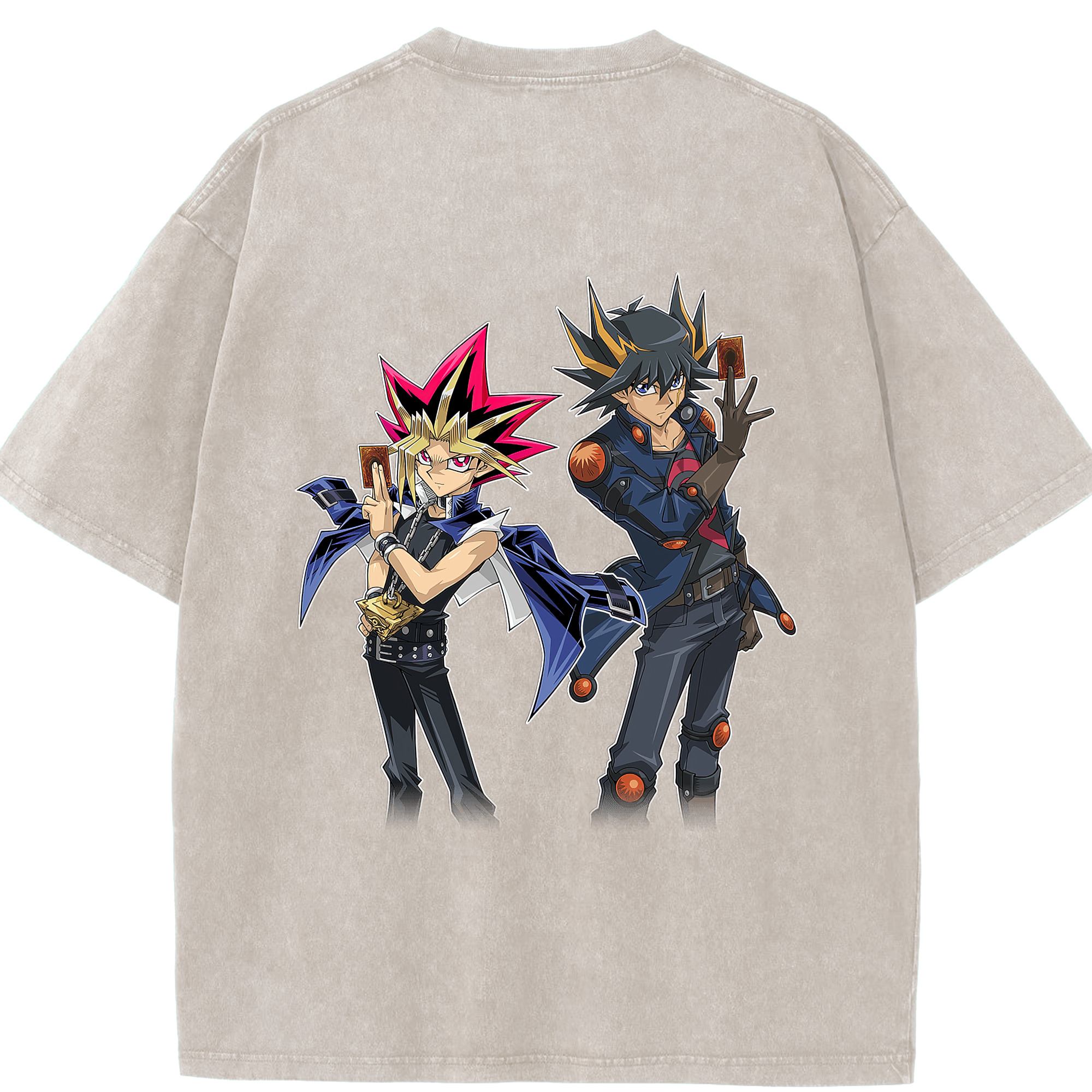 （画像用） 遊☆戯☆王 Yu-Gi-Oh! 綿100% ヴィンテージ風 半袖Tシャツ（背面プリント）