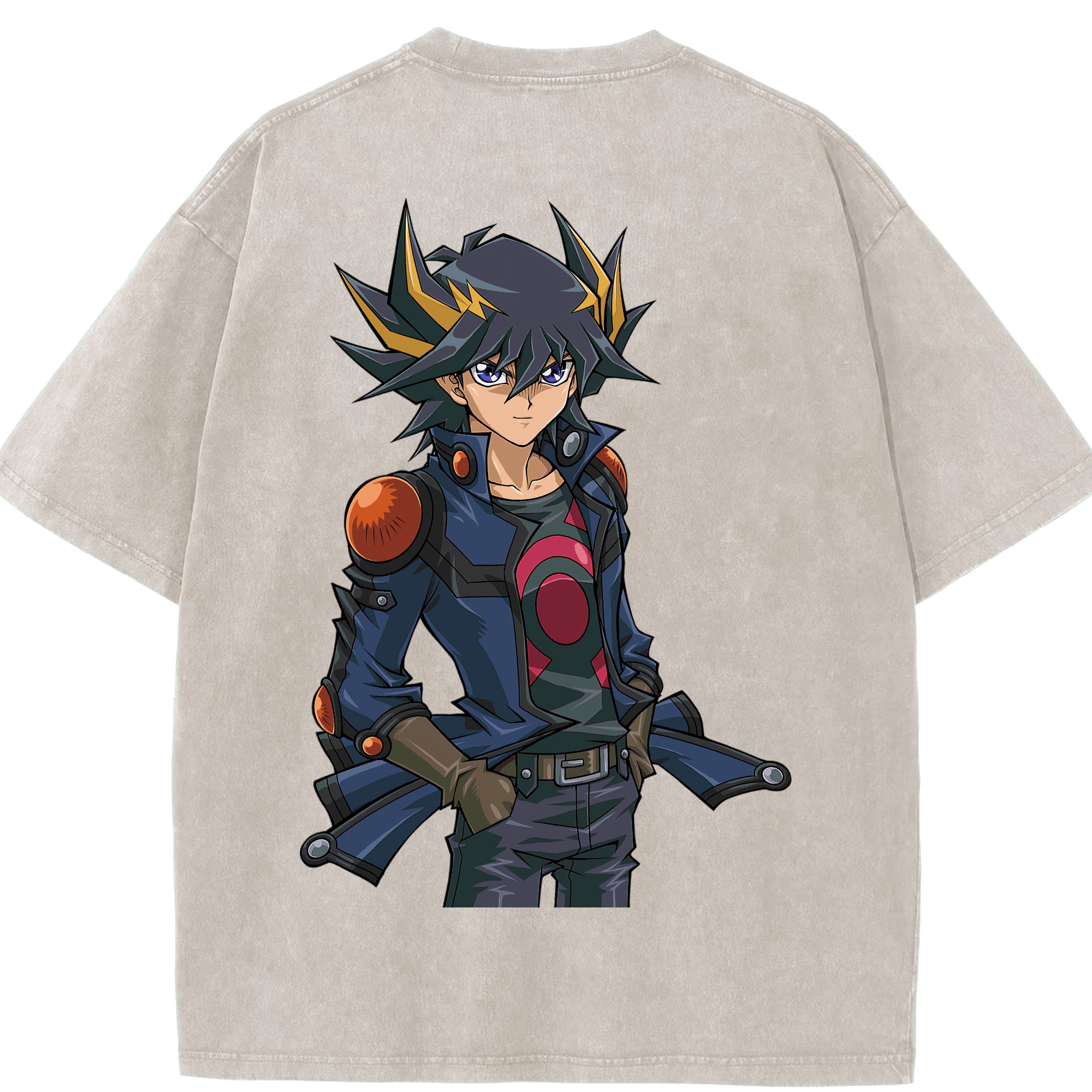 （画像用） 遊☆戯☆王 Yu-Gi-Oh! 綿100% ヴィンテージ風 半袖Tシャツ（背面プリント）