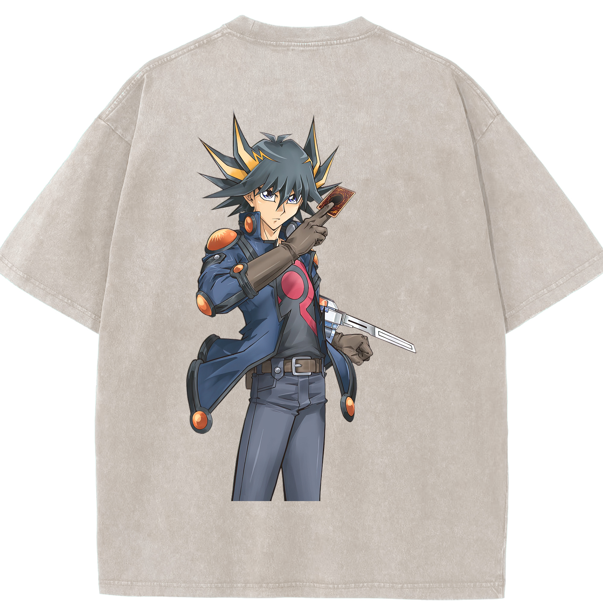 （画像用） 遊☆戯☆王 Yu-Gi-Oh! 綿100% ヴィンテージ風 半袖Tシャツ（背面プリント）