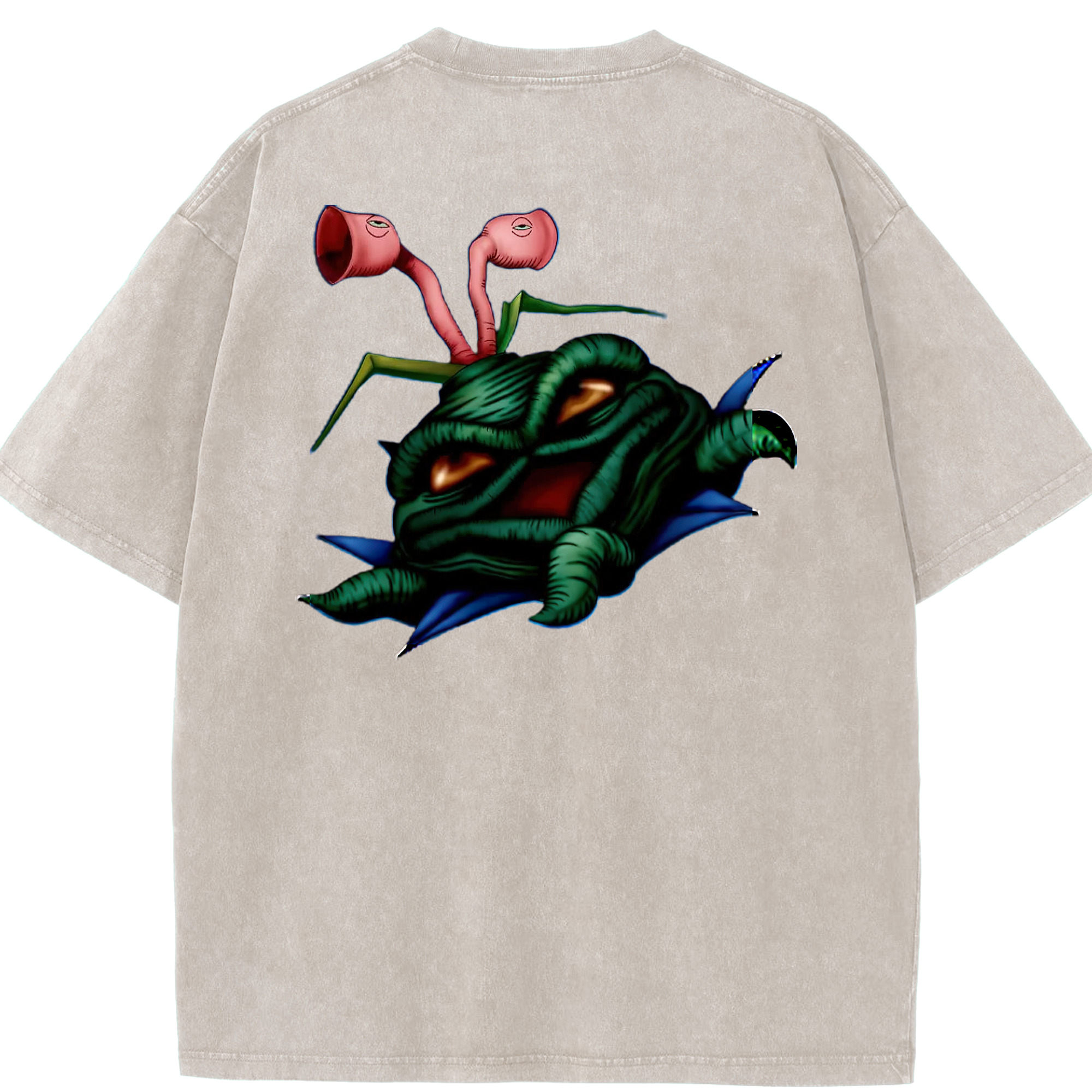 （画像用） 遊☆戯☆王 Yu-Gi-Oh! 綿100% ヴィンテージ風 半袖Tシャツ（背面プリント）