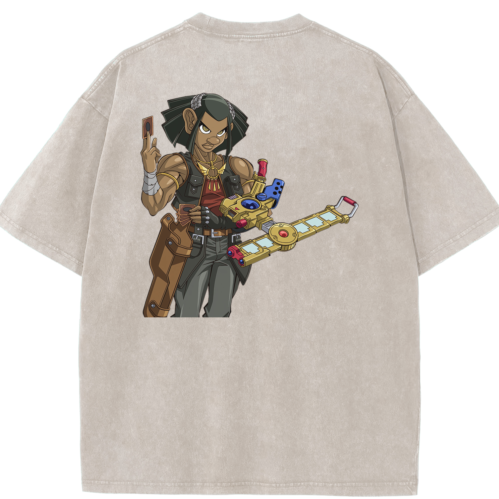 （画像用） 遊☆戯☆王 Yu-Gi-Oh! 綿100% ヴィンテージ風 半袖Tシャツ（背面プリント）