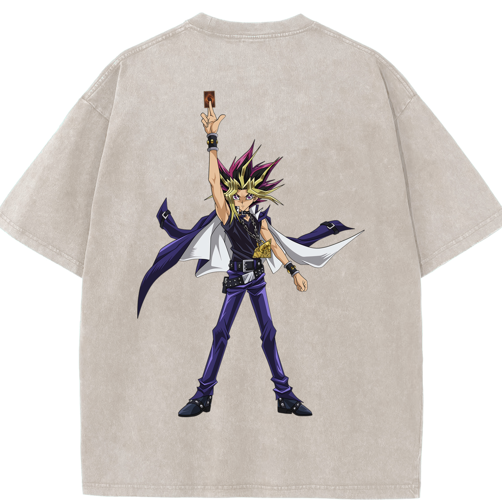 （画像用） 遊☆戯☆王 Yu-Gi-Oh! 綿100% ヴィンテージ風 半袖Tシャツ（背面プリント）