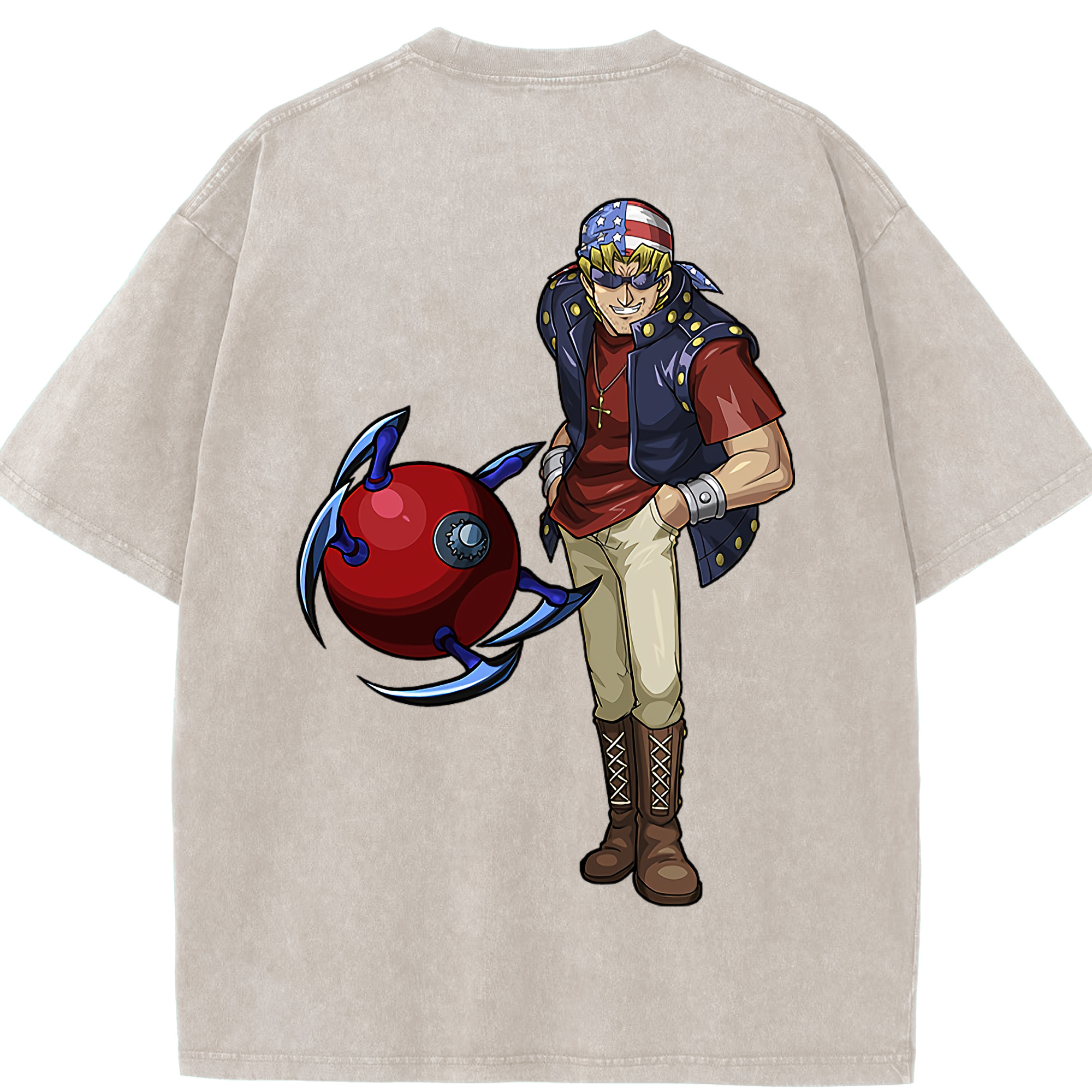 （画像用） 遊☆戯☆王 Yu-Gi-Oh! 綿100% ヴィンテージ風 半袖Tシャツ（背面プリント）