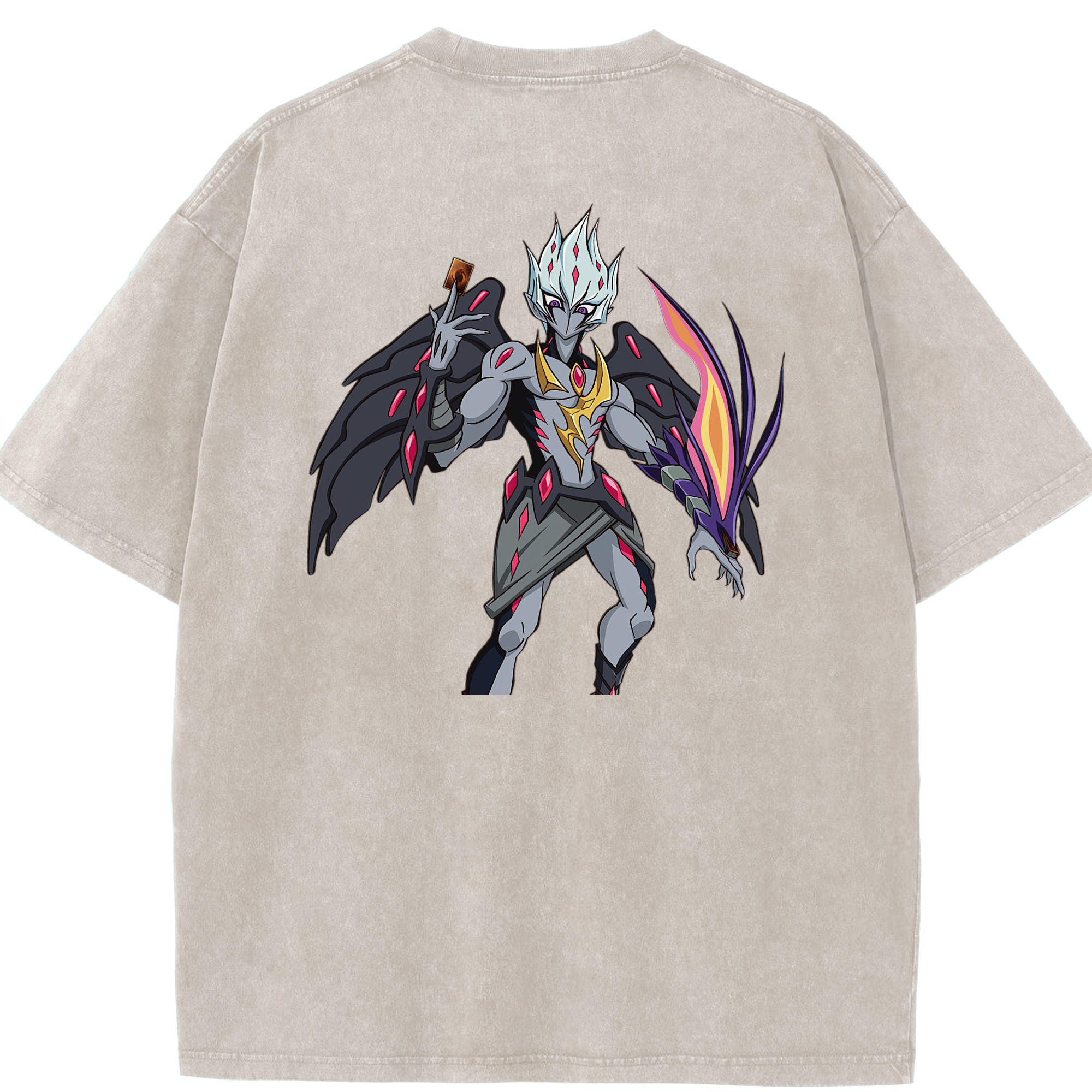 （画像用） 遊☆戯☆王 Yu-Gi-Oh! 綿100% ヴィンテージ風 半袖Tシャツ（背面プリント）