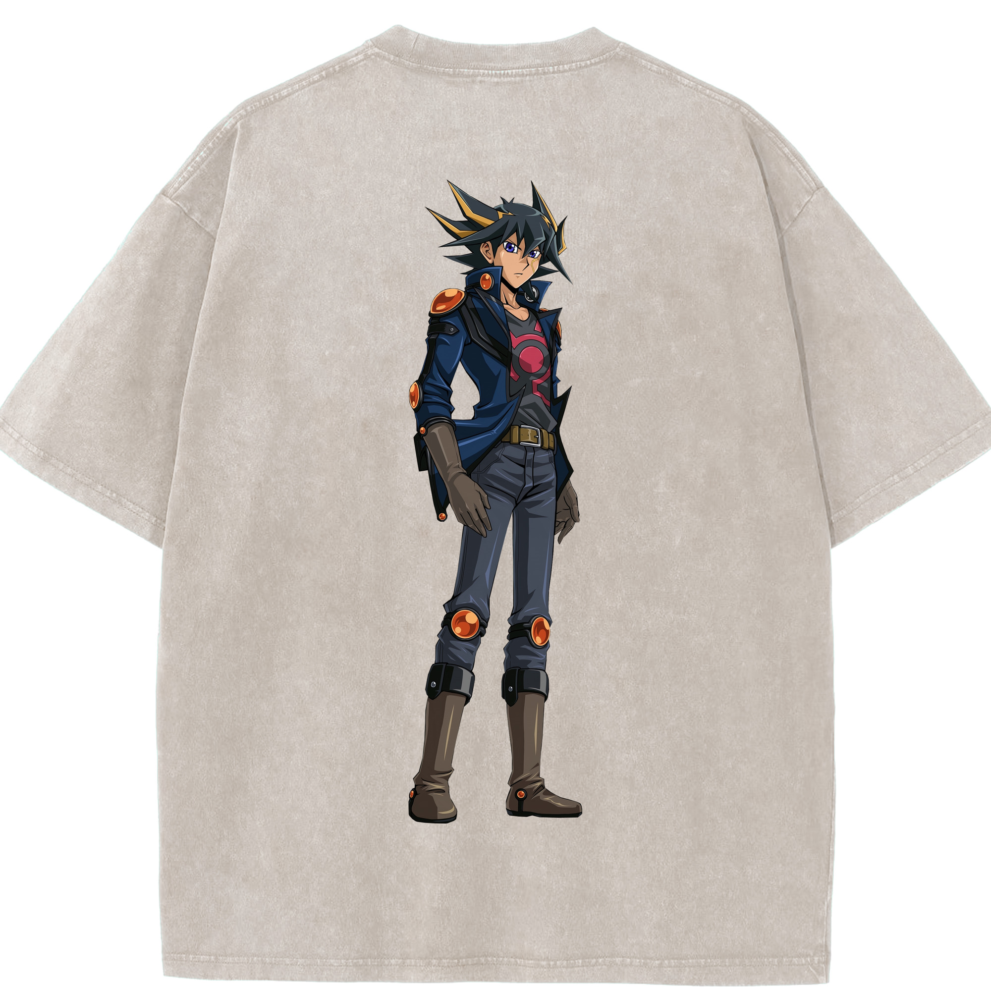 （画像用） 遊☆戯☆王 Yu-Gi-Oh! 綿100% ヴィンテージ風 半袖Tシャツ（背面プリント）