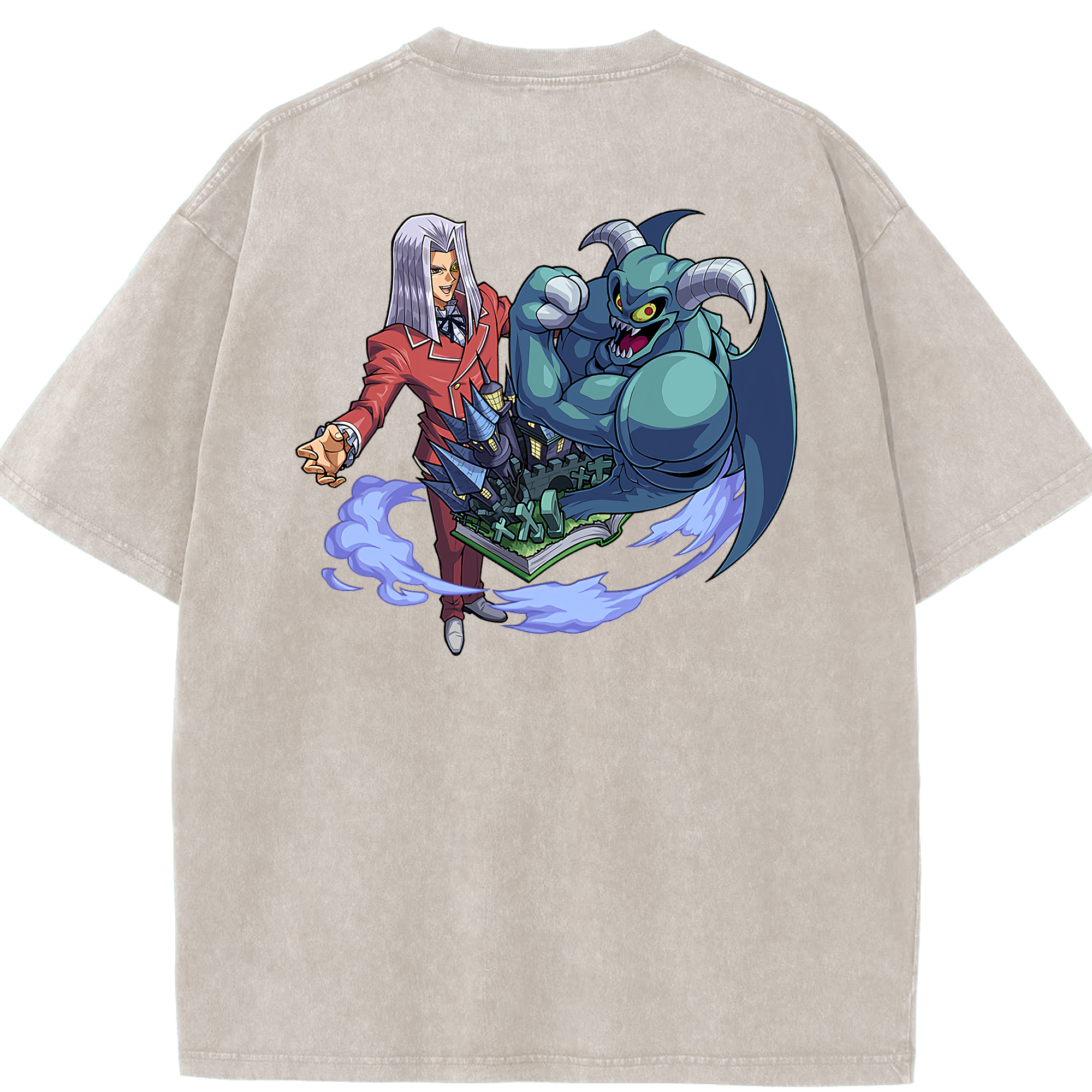 （画像用） 遊☆戯☆王 Yu-Gi-Oh! 綿100% ヴィンテージ風 半袖Tシャツ（背面プリント）