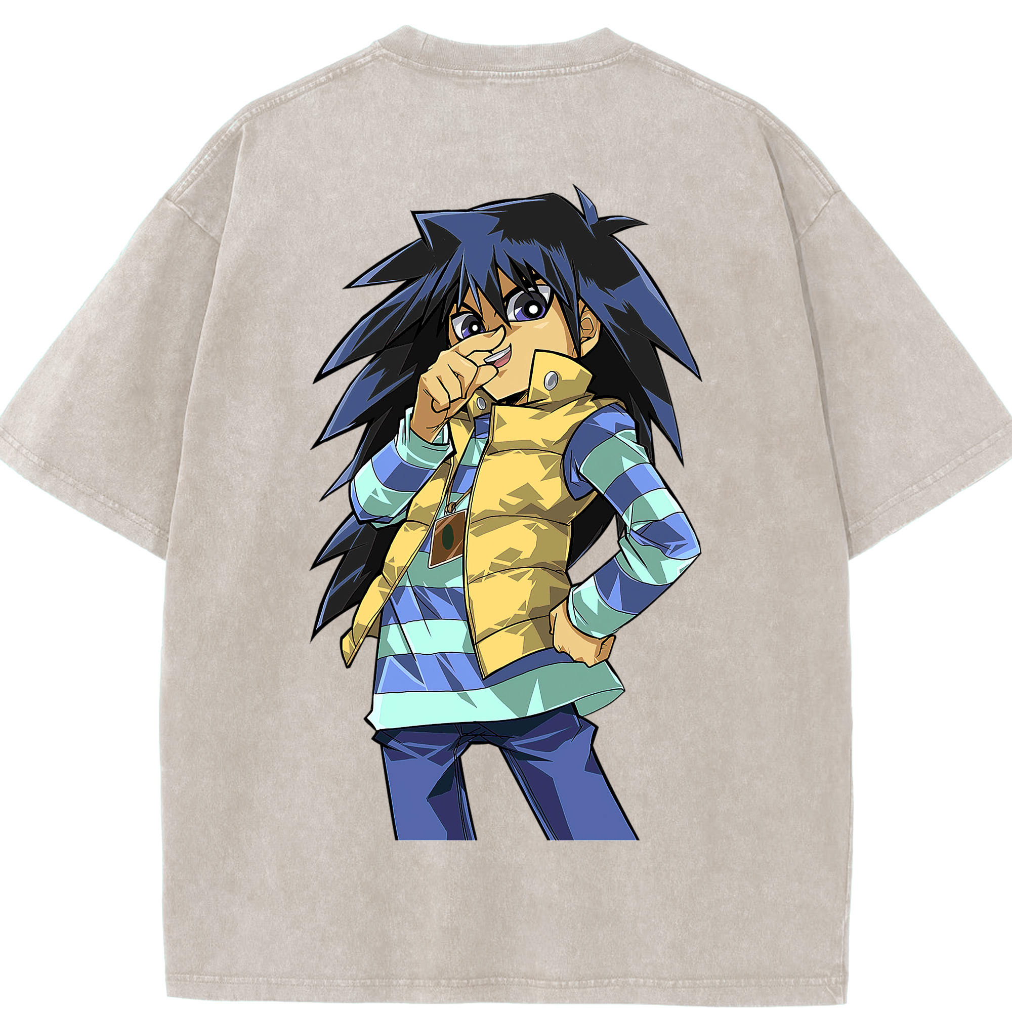 （画像用） 遊☆戯☆王 Yu-Gi-Oh! 綿100% ヴィンテージ風 半袖Tシャツ（背面プリント）