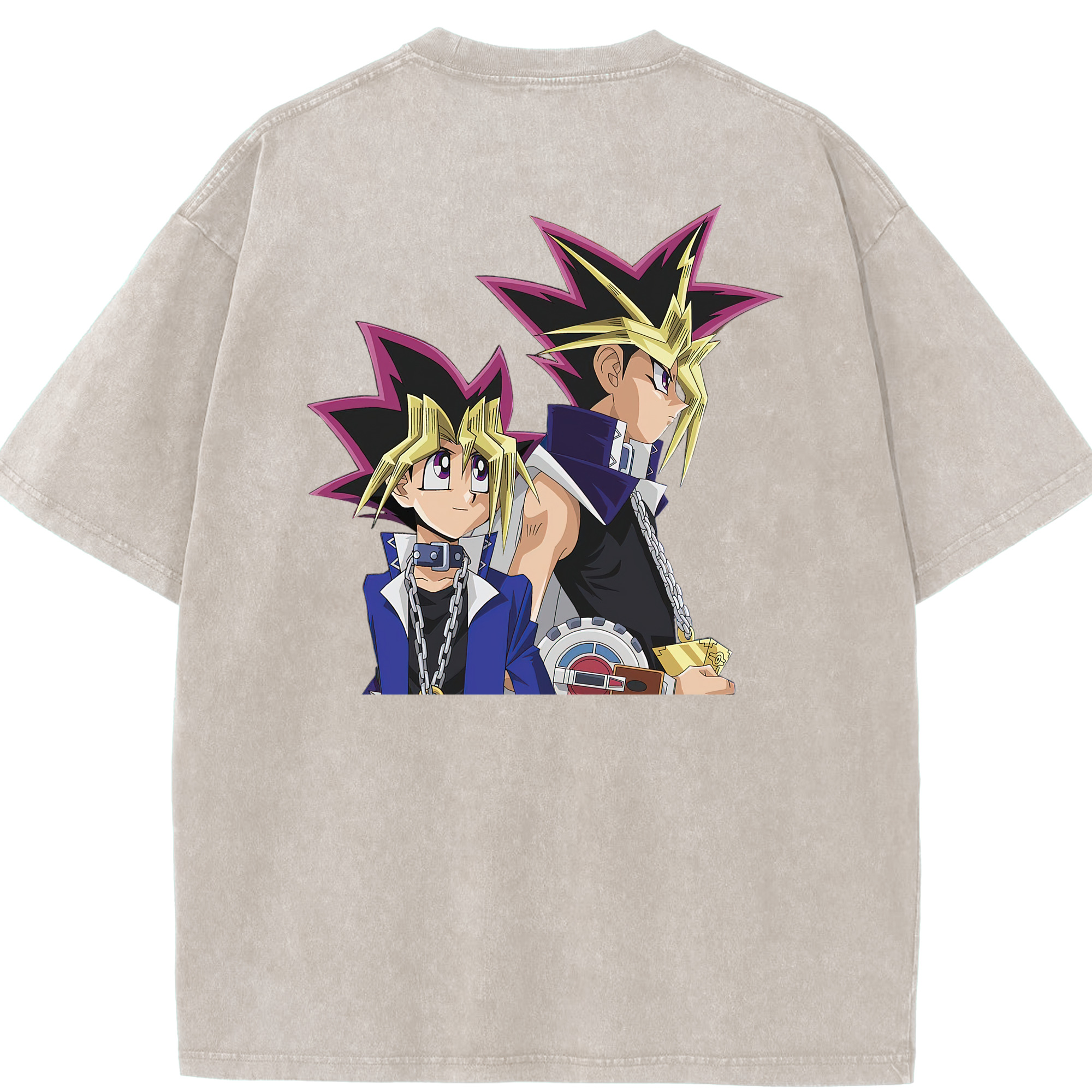 （画像用） 遊☆戯☆王 Yu-Gi-Oh! 綿100% ヴィンテージ風 半袖Tシャツ（背面プリント）