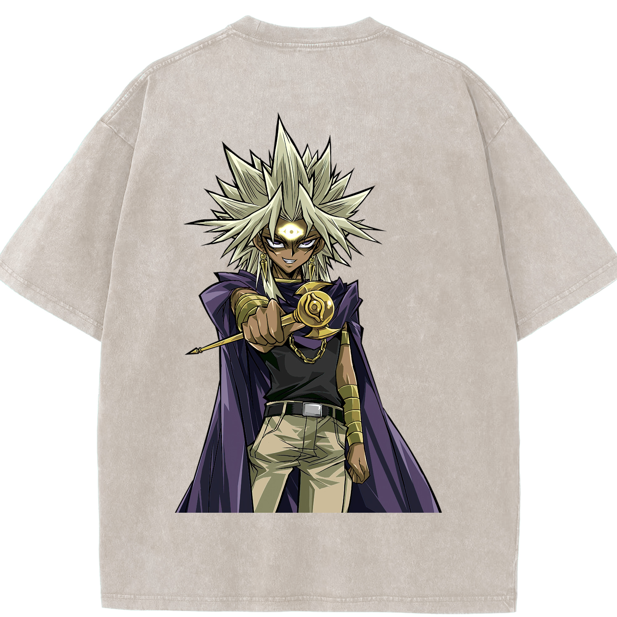 （画像用） 遊☆戯☆王 Yu-Gi-Oh! 綿100% ヴィンテージ風 半袖Tシャツ（背面プリント）