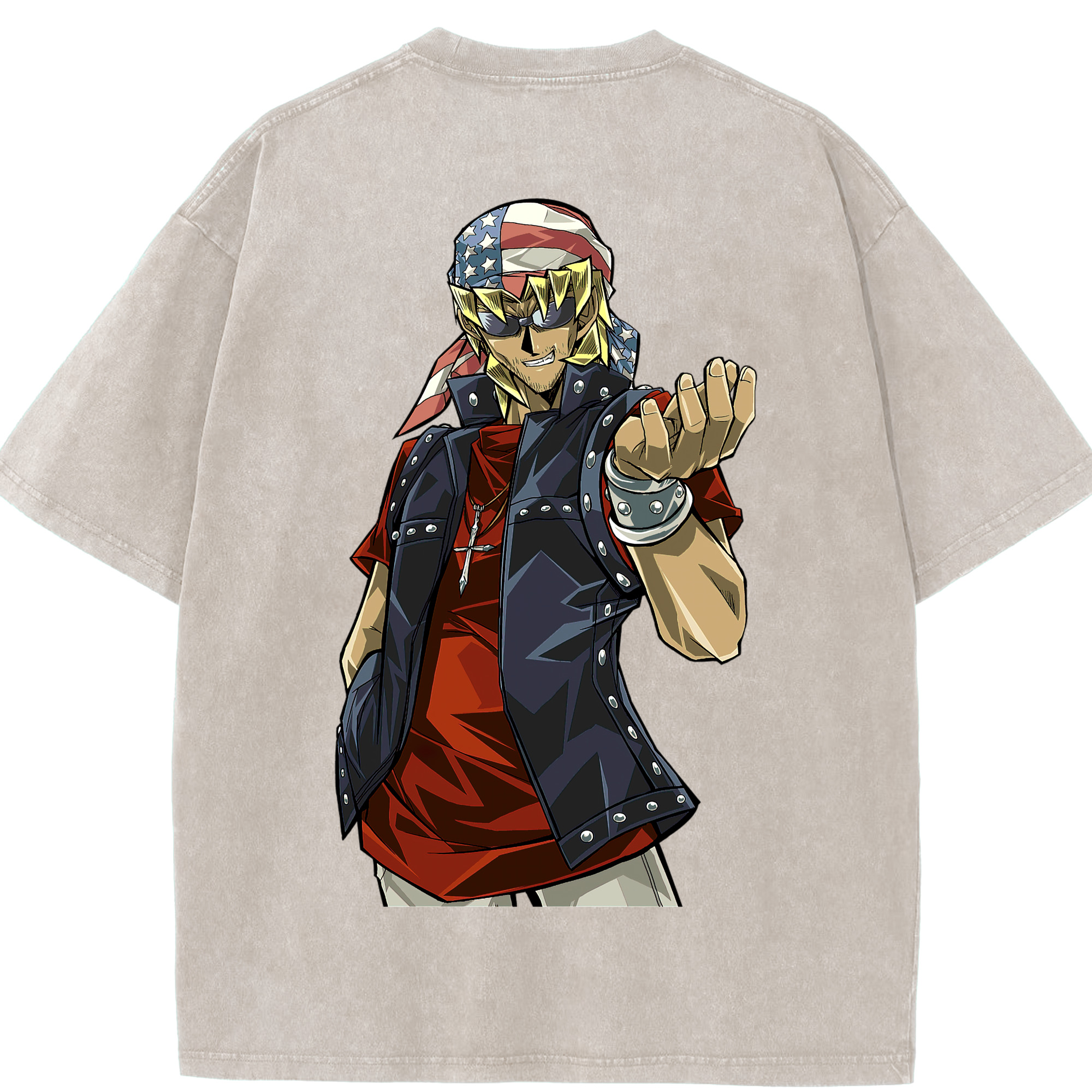 （画像用） 遊☆戯☆王 Yu-Gi-Oh! 綿100% ヴィンテージ風 半袖Tシャツ（背面プリント）