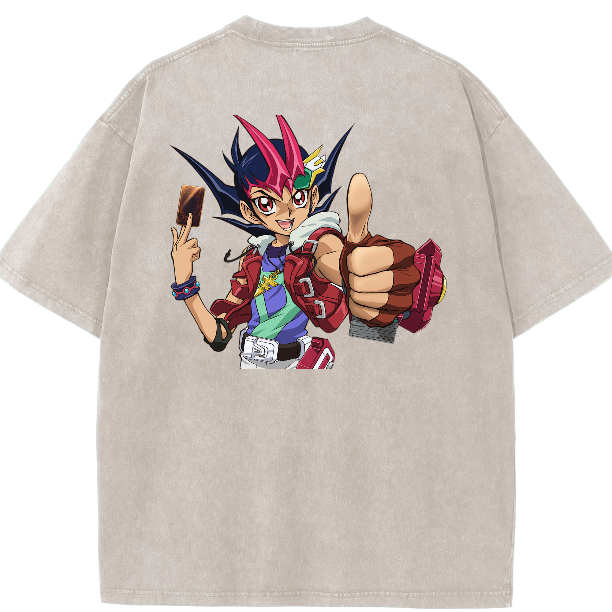 （画像用） 遊☆戯☆王 Yu-Gi-Oh! 綿100% ヴィンテージ風 半袖Tシャツ（背面プリント）