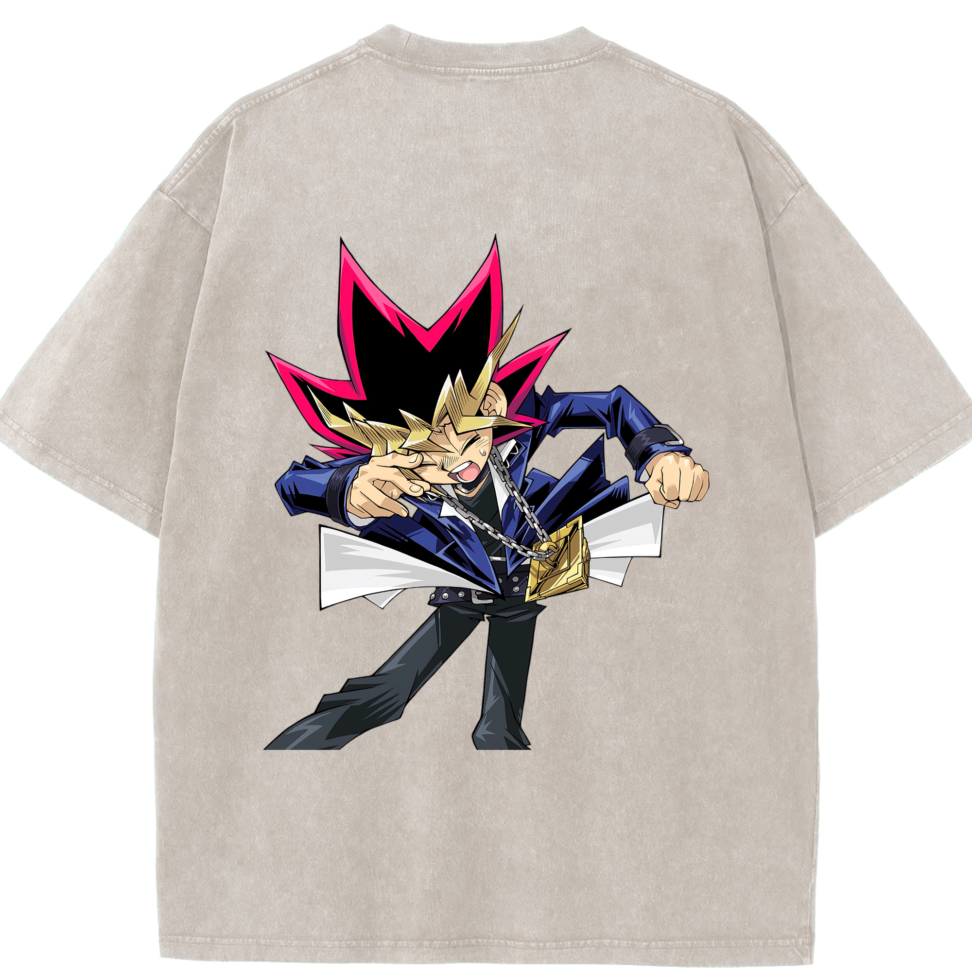 （画像用） 遊☆戯☆王 Yu-Gi-Oh! 綿100% ヴィンテージ風 半袖Tシャツ（背面プリント）