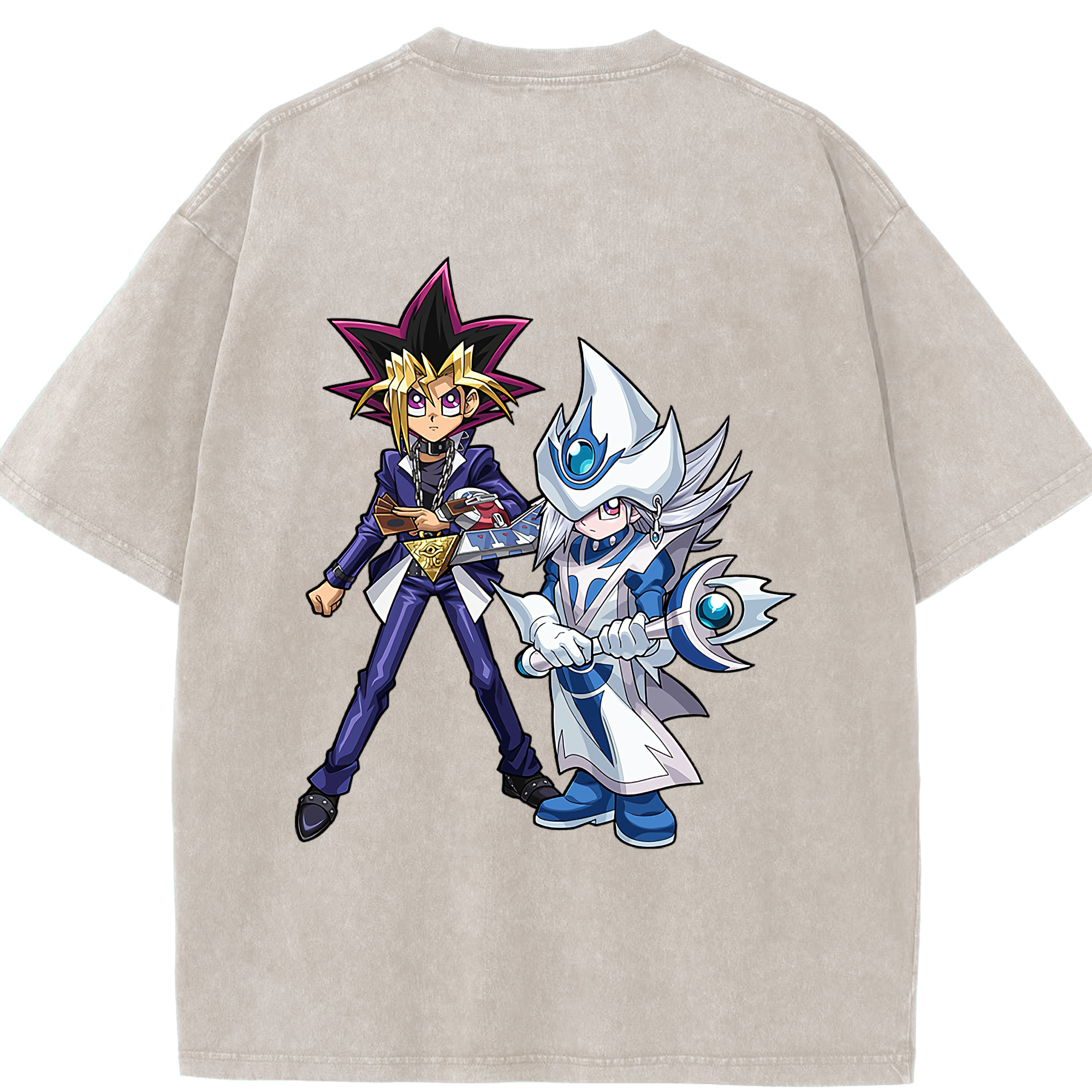 （画像用） 遊☆戯☆王 Yu-Gi-Oh! 綿100% ヴィンテージ風 半袖Tシャツ（背面プリント）