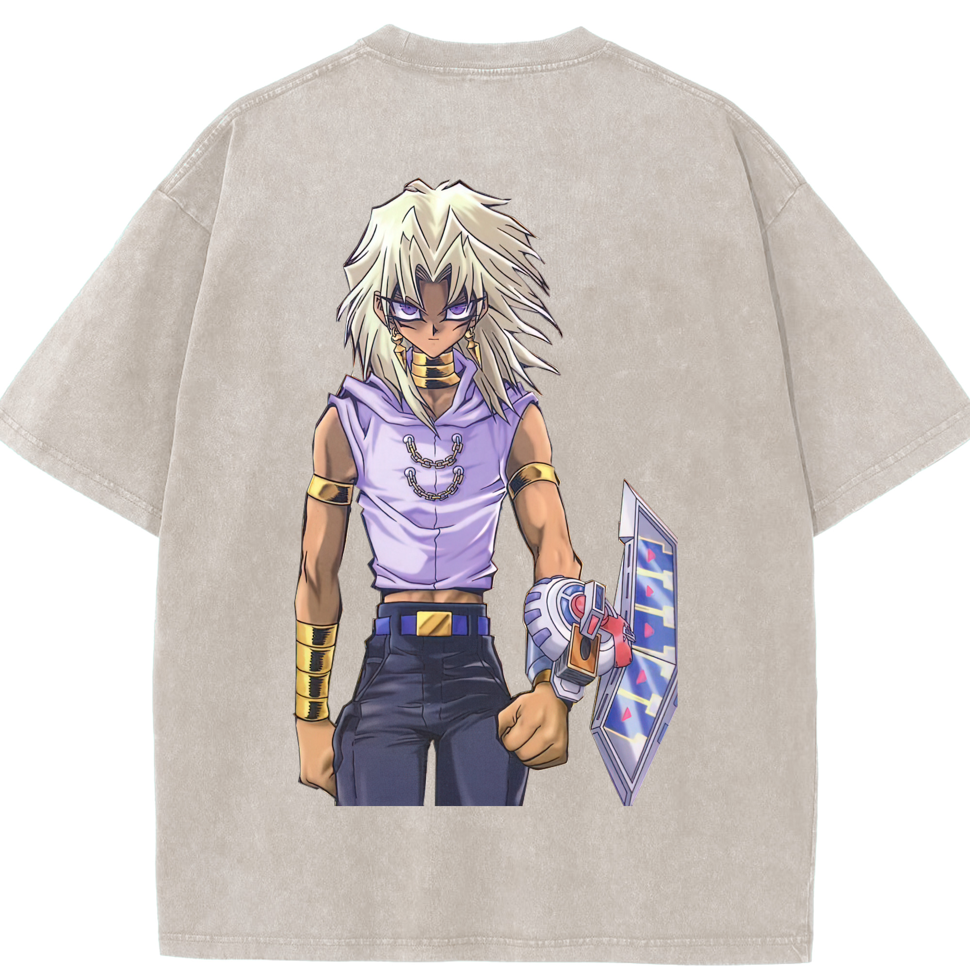 （画像用） 遊☆戯☆王 Yu-Gi-Oh! 綿100% ヴィンテージ風 半袖Tシャツ（背面プリント）