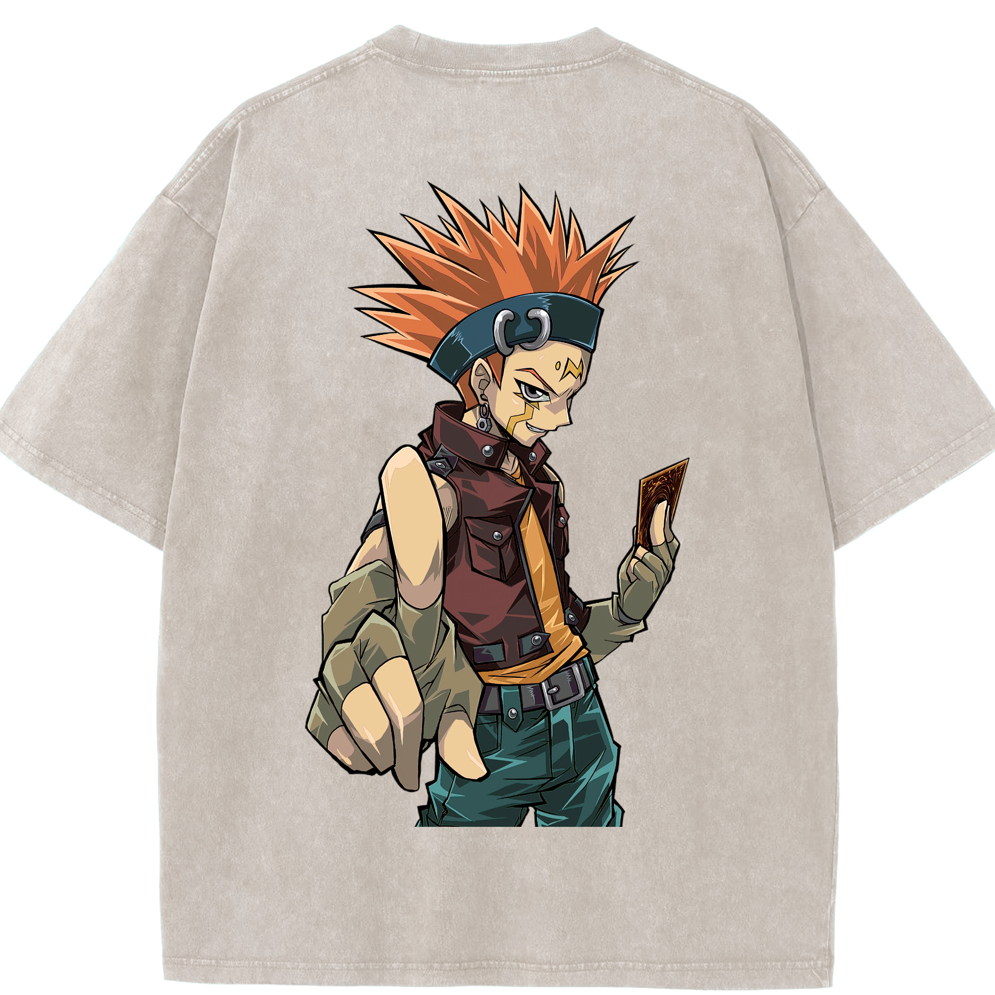 （画像用） 遊☆戯☆王 Yu-Gi-Oh! 綿100% ヴィンテージ風 半袖Tシャツ（背面プリント）
