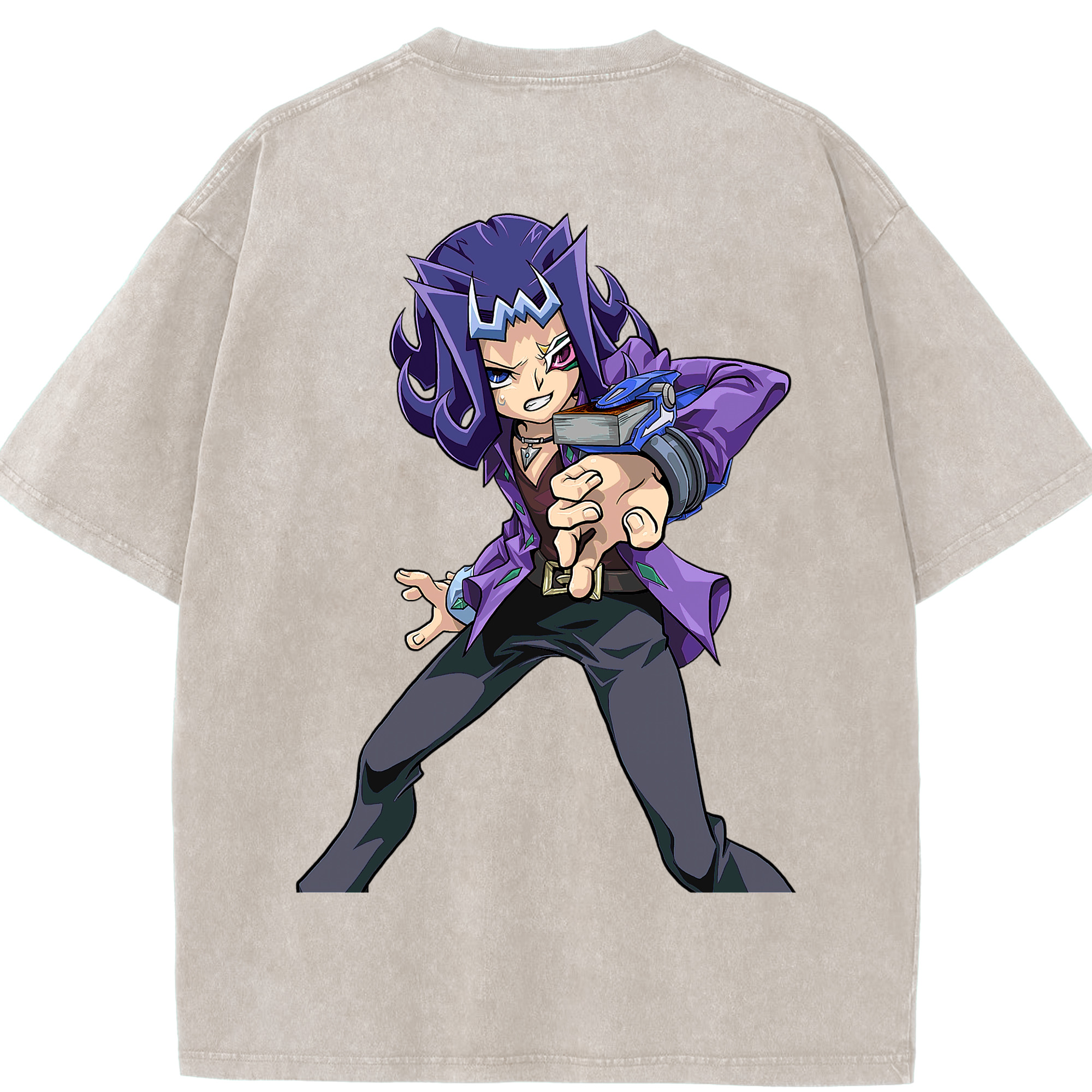（画像用） 遊☆戯☆王 Yu-Gi-Oh! 綿100% ヴィンテージ風 半袖Tシャツ（背面プリント）