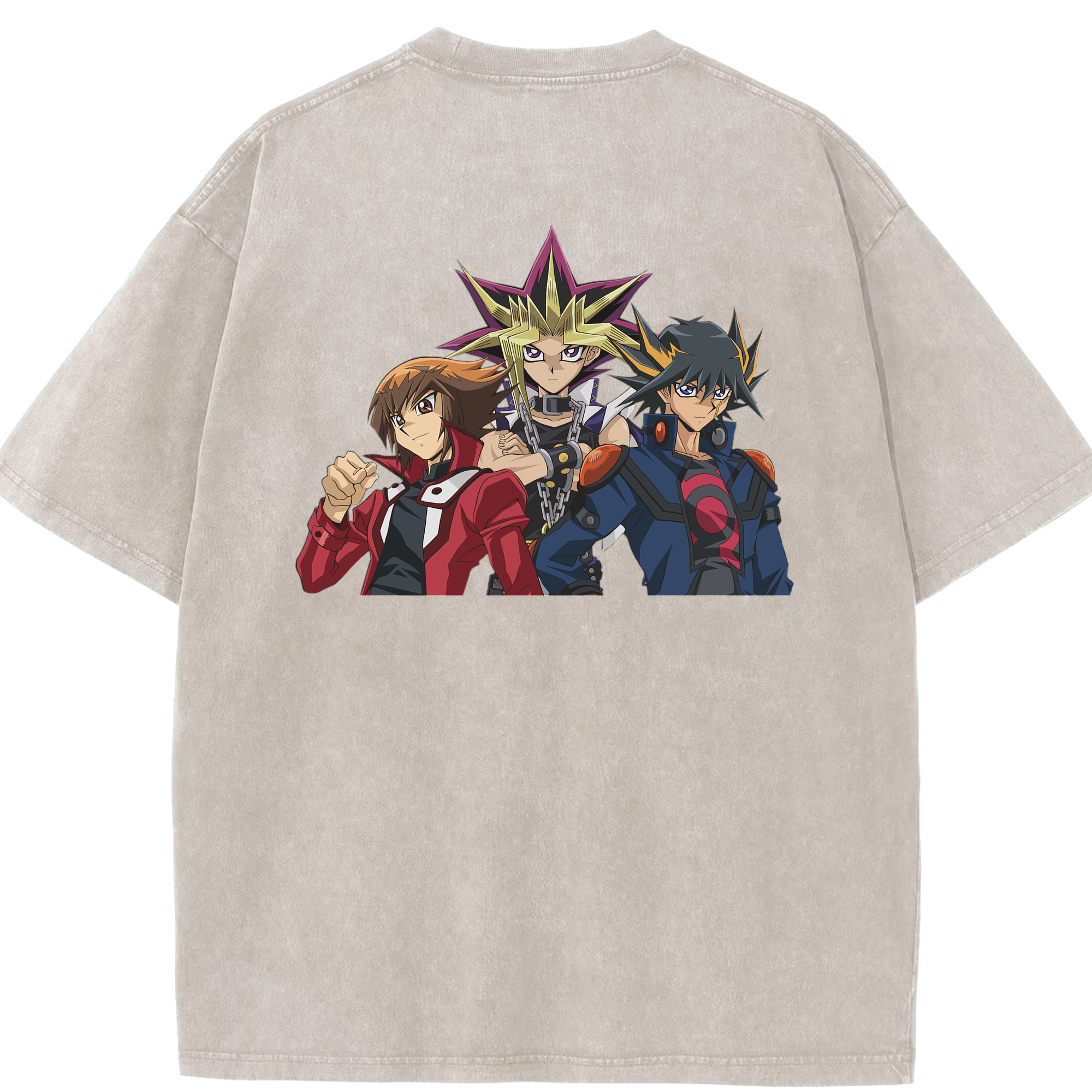 （画像用） 遊☆戯☆王 Yu-Gi-Oh! 綿100% ヴィンテージ風 半袖Tシャツ（背面プリント）