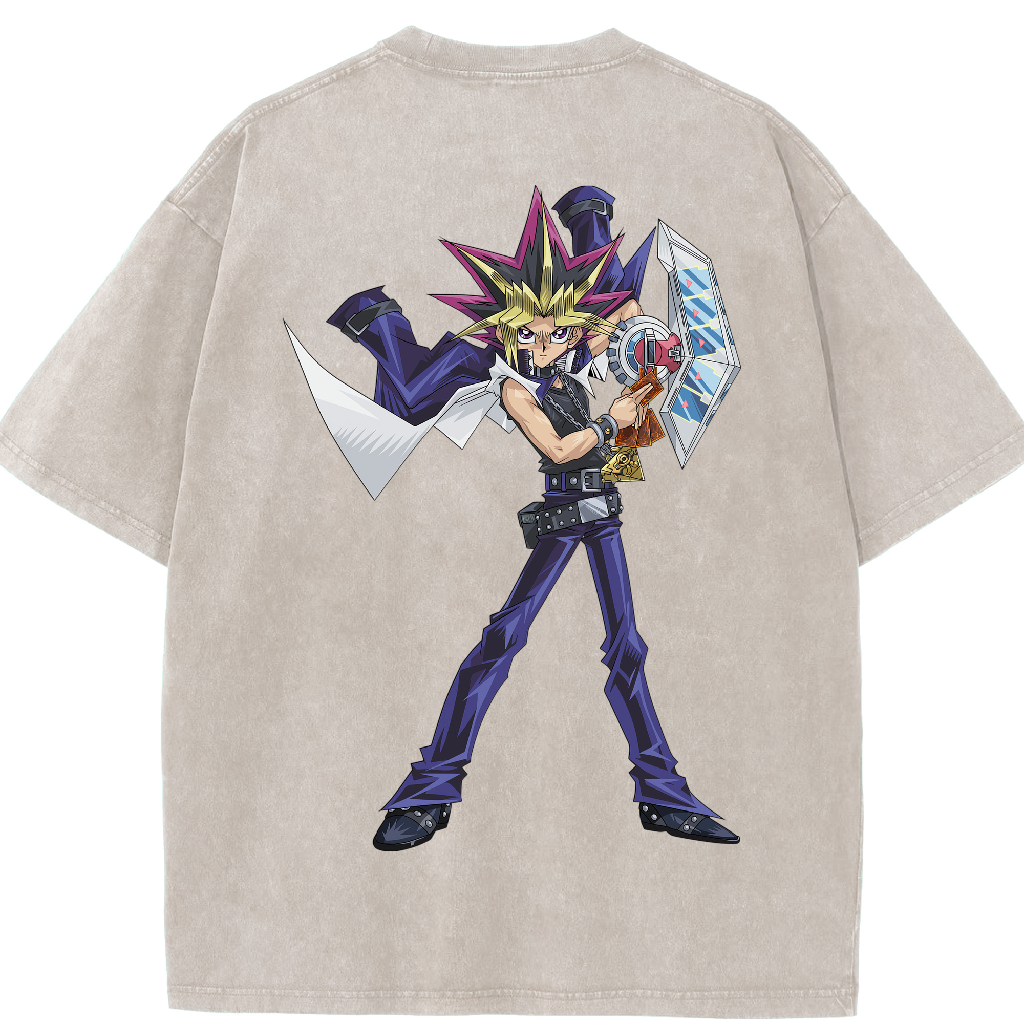 （画像用） 遊☆戯☆王 Yu-Gi-Oh! 綿100% ヴィンテージ風 半袖Tシャツ（背面プリント）
