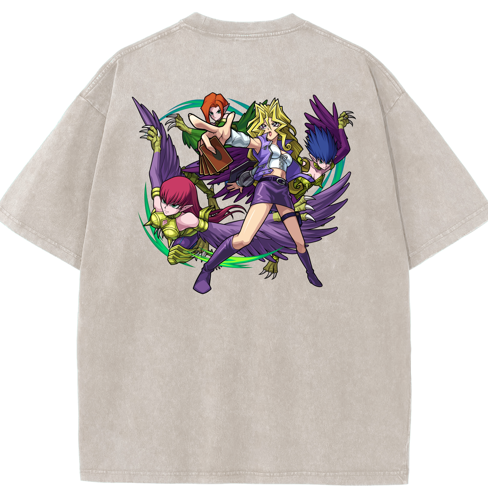 （画像用） 遊☆戯☆王 Yu-Gi-Oh! 綿100% ヴィンテージ風 半袖Tシャツ（背面プリント）