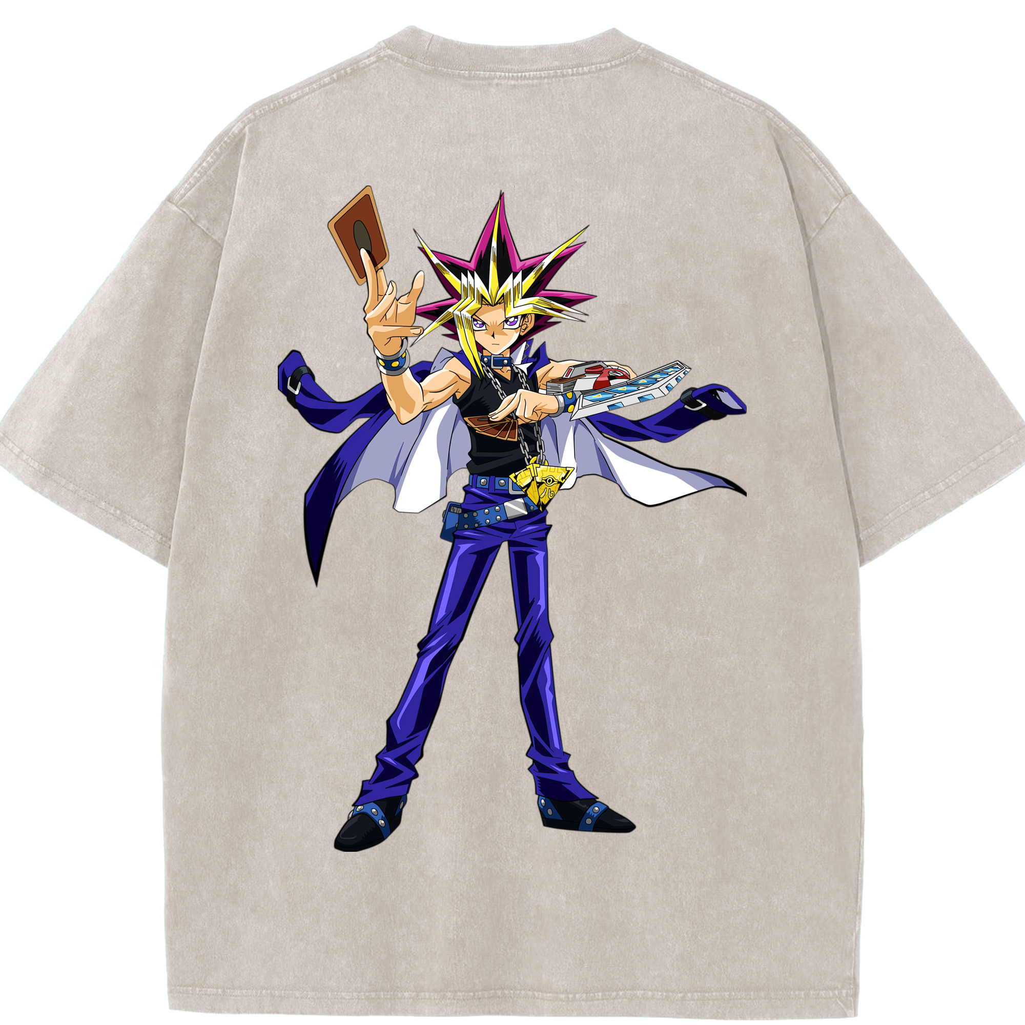 （画像用） 遊☆戯☆王 Yu-Gi-Oh! 綿100% ヴィンテージ風 半袖Tシャツ（背面プリント）