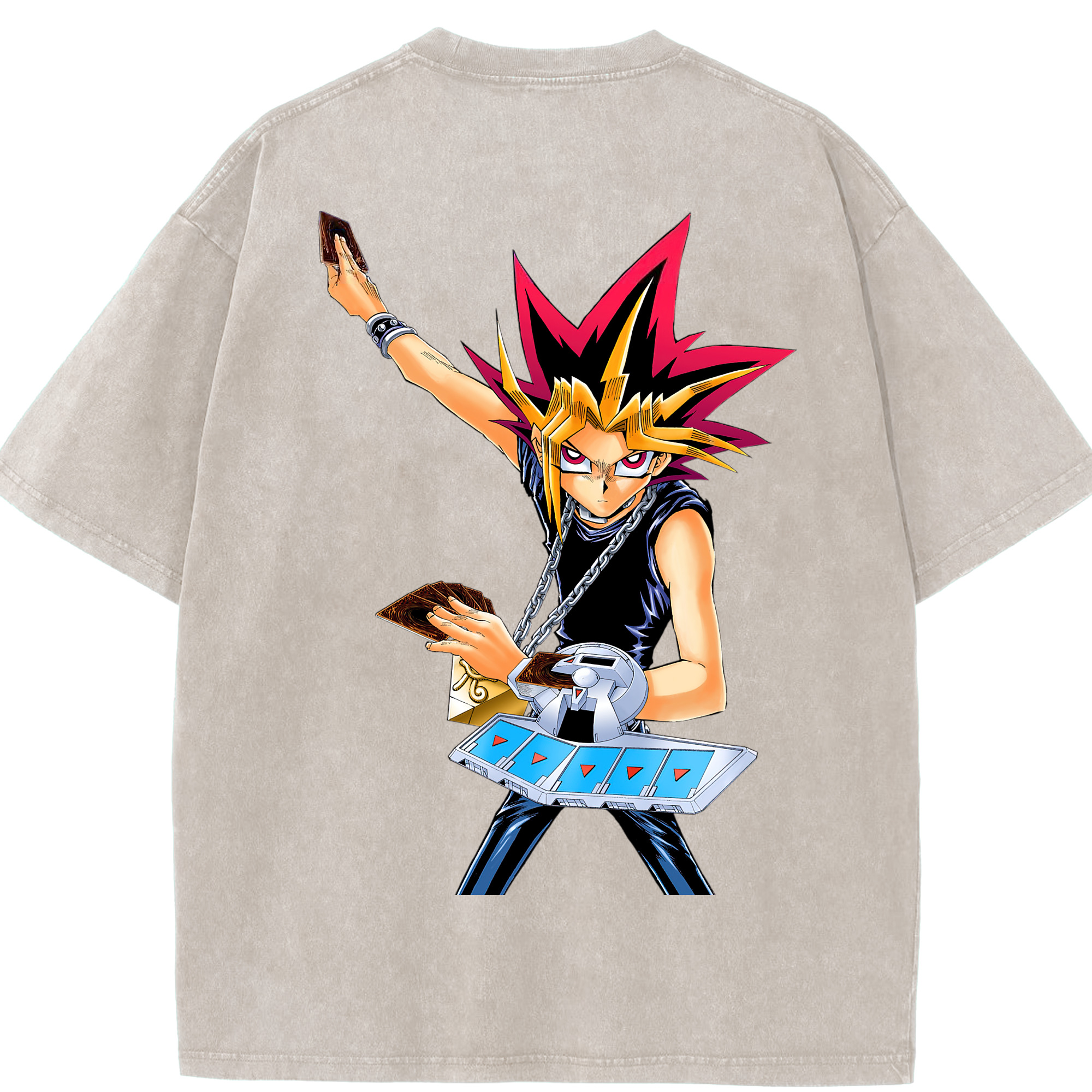（画像用） 遊☆戯☆王 Yu-Gi-Oh! 綿100% ヴィンテージ風 半袖Tシャツ（背面プリント）