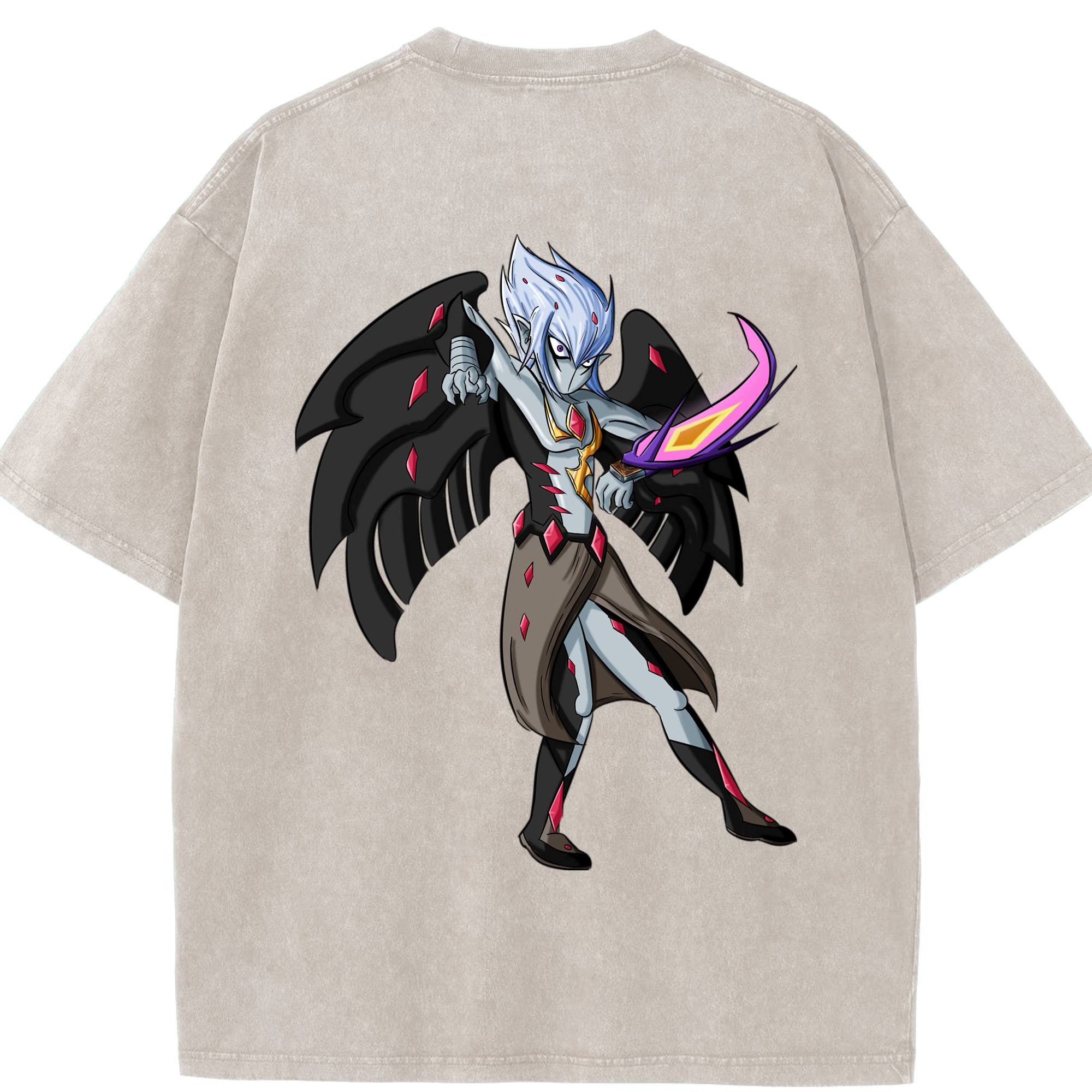 （画像用） 遊☆戯☆王 Yu-Gi-Oh! 綿100% ヴィンテージ風 半袖Tシャツ（背面プリント）
