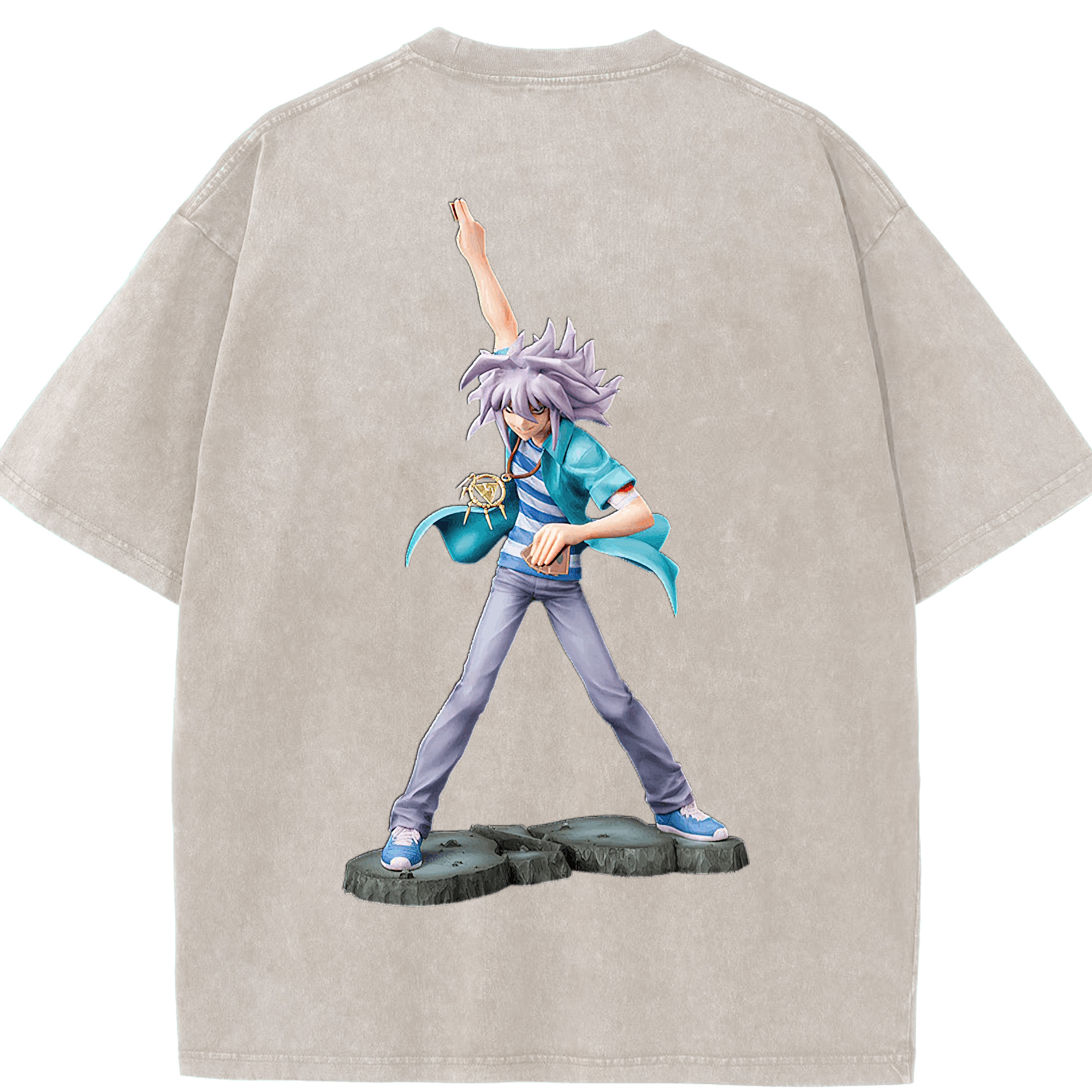 （画像用） 遊☆戯☆王 Yu-Gi-Oh! 綿100% ヴィンテージ風 半袖Tシャツ（背面プリント）