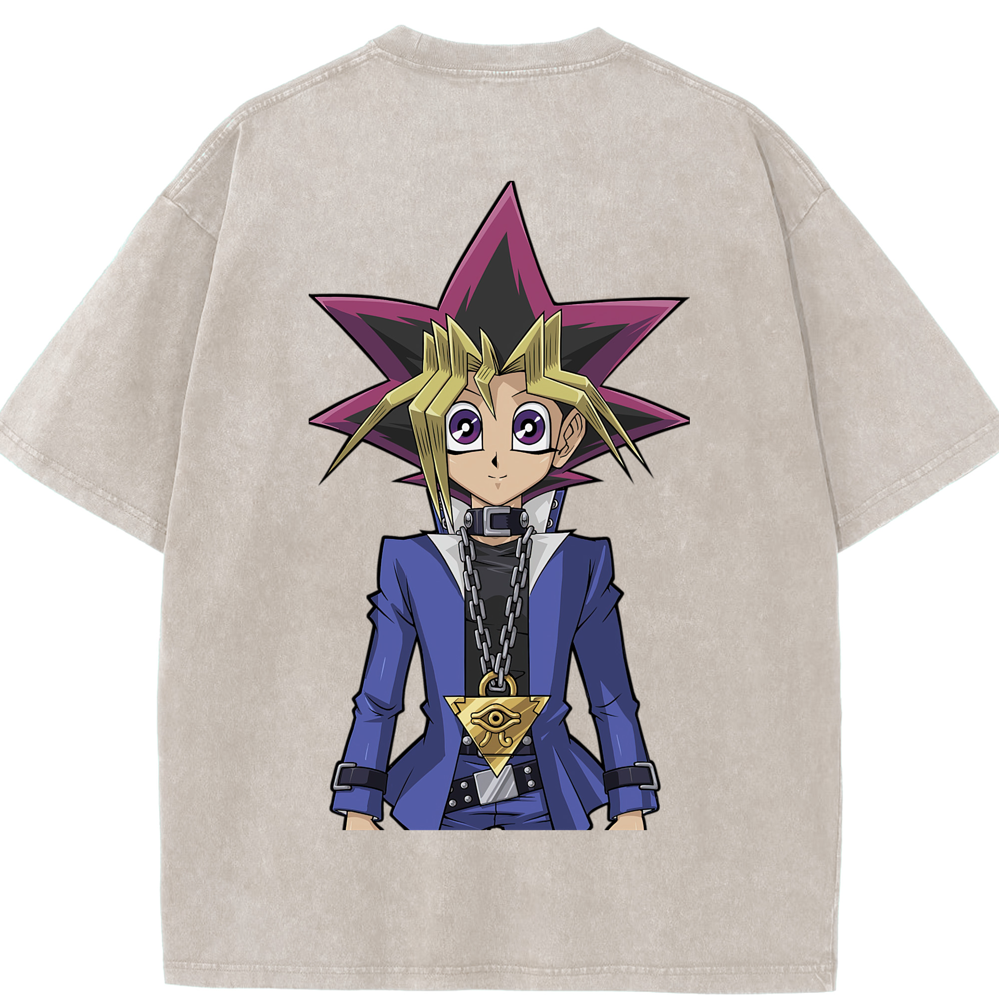 （画像用） 遊☆戯☆王 Yu-Gi-Oh! 綿100% ヴィンテージ風 半袖Tシャツ（背面プリント）