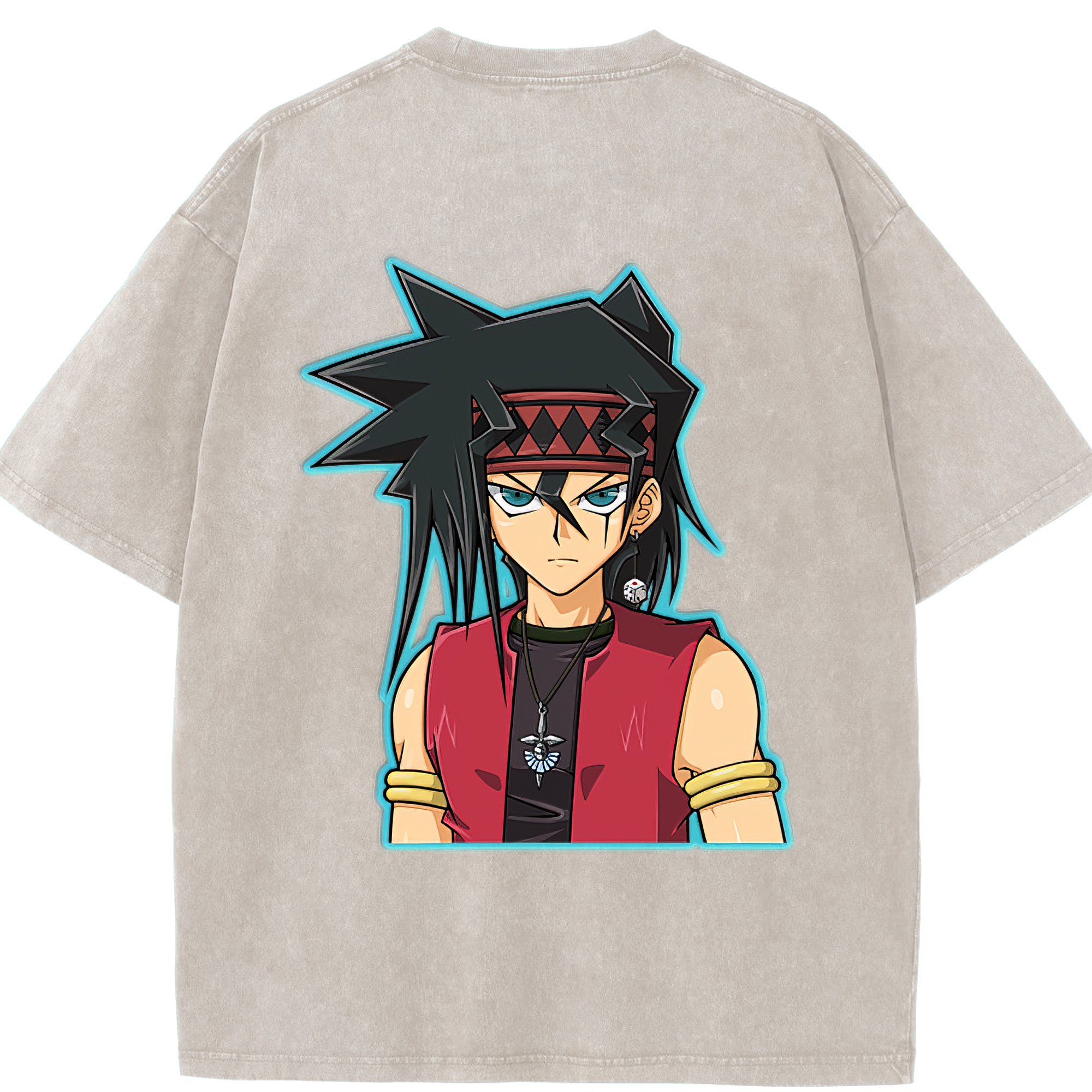 （画像用） 遊☆戯☆王 Yu-Gi-Oh! 綿100% ヴィンテージ風 半袖Tシャツ（背面プリント）